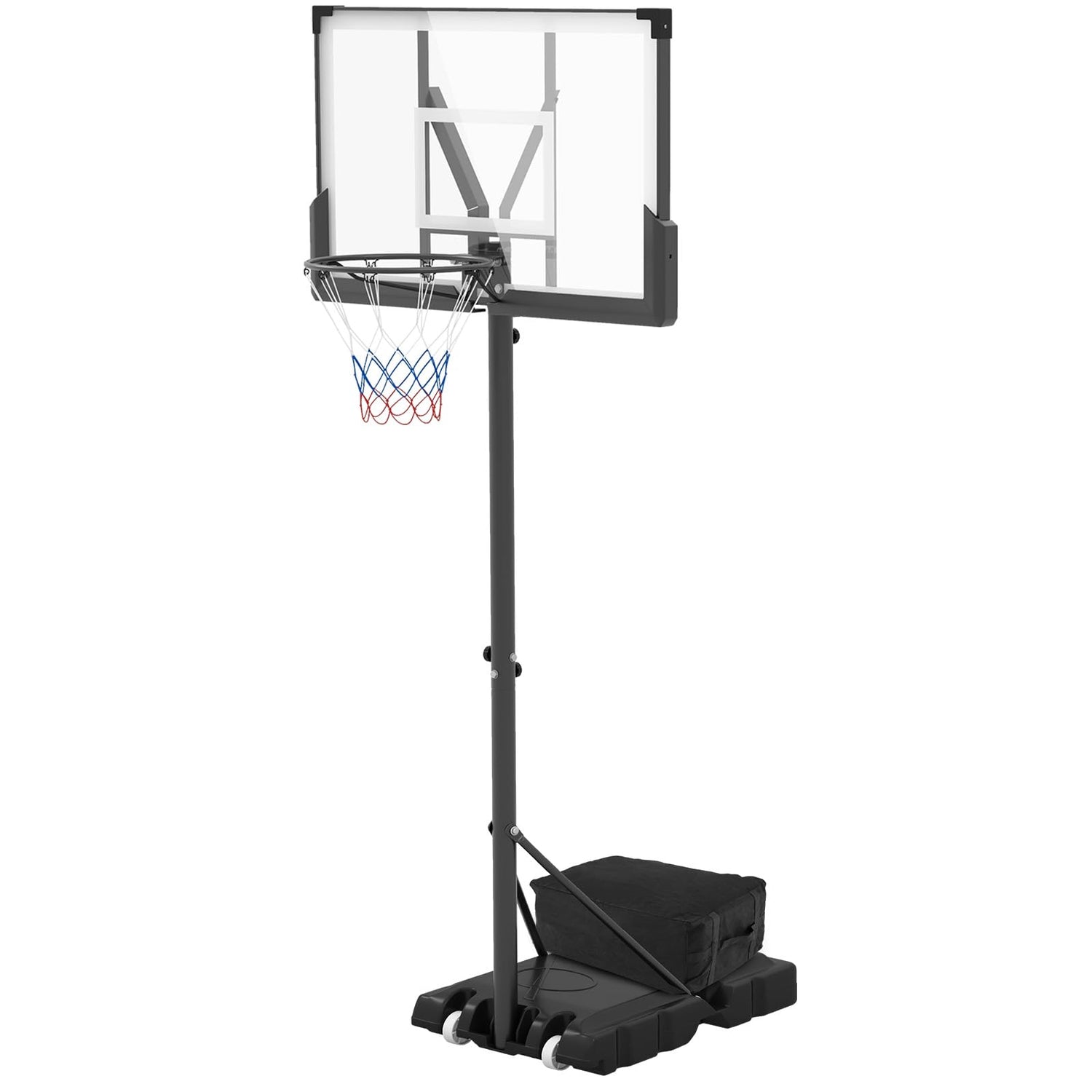 GYMAX 4.1-10FT Height Adjustable Portable Basketball Hoop Outdoor