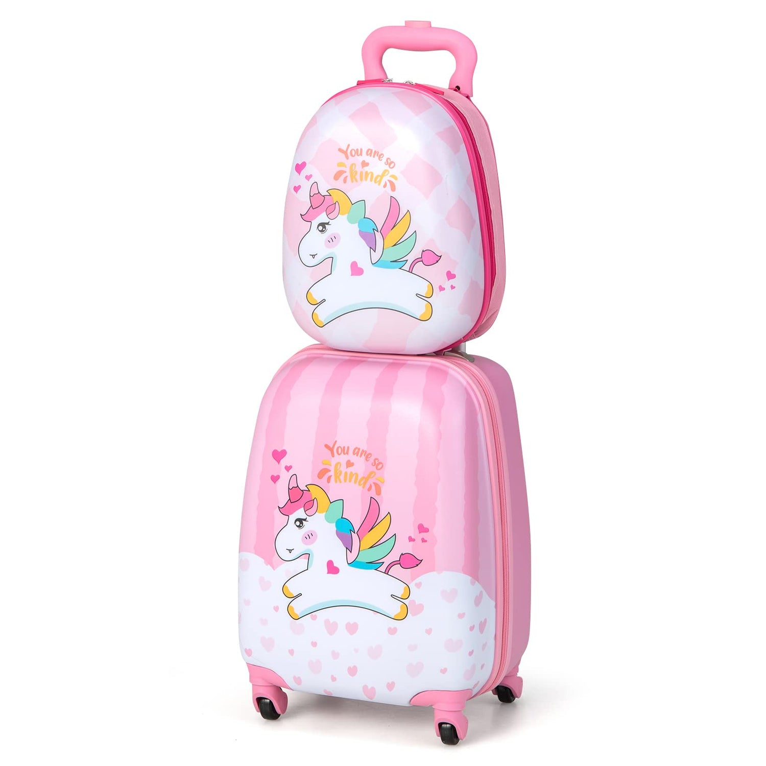 2 Piece Lightweight kids luggage bag Set with Wheels