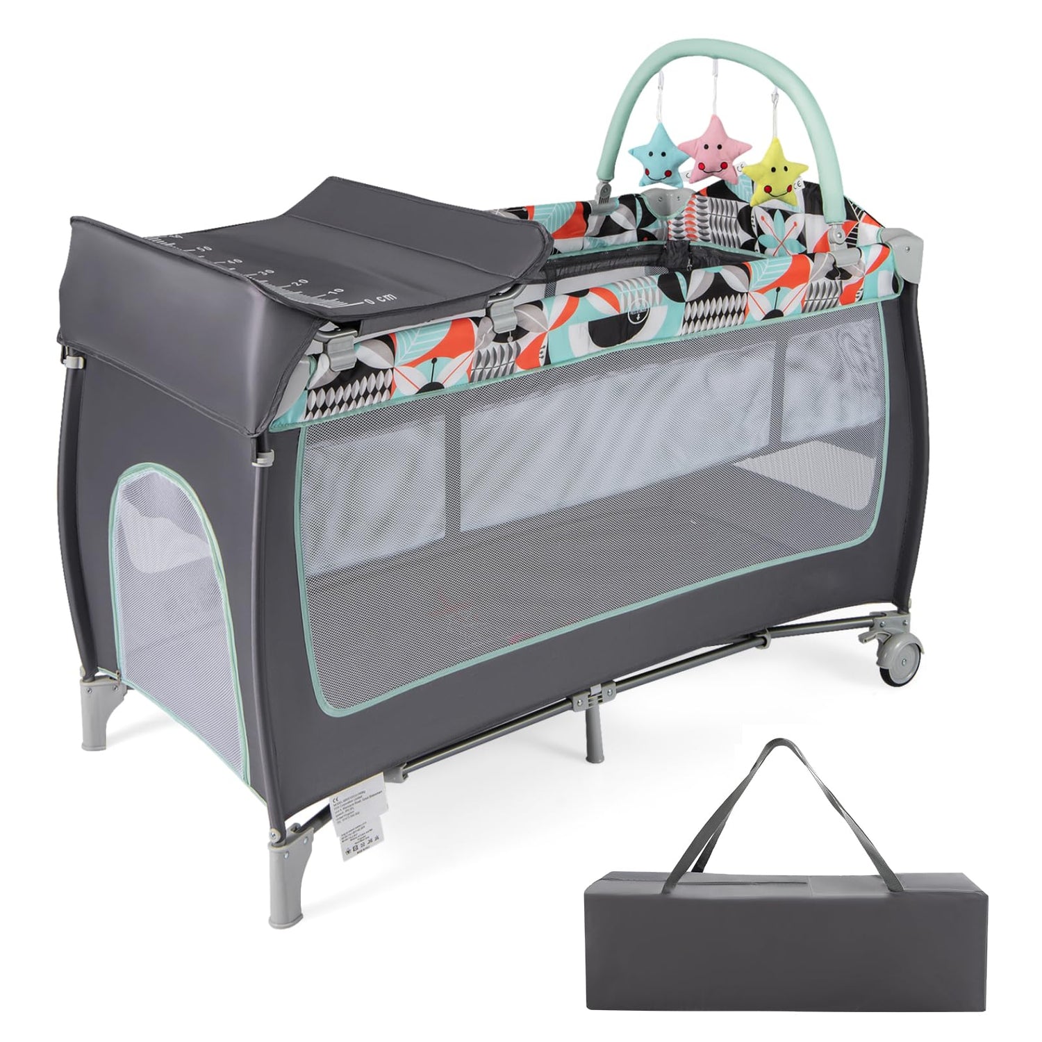 3 in 1 Baby Playard Portable Infant Nursery Center with Toy Bar