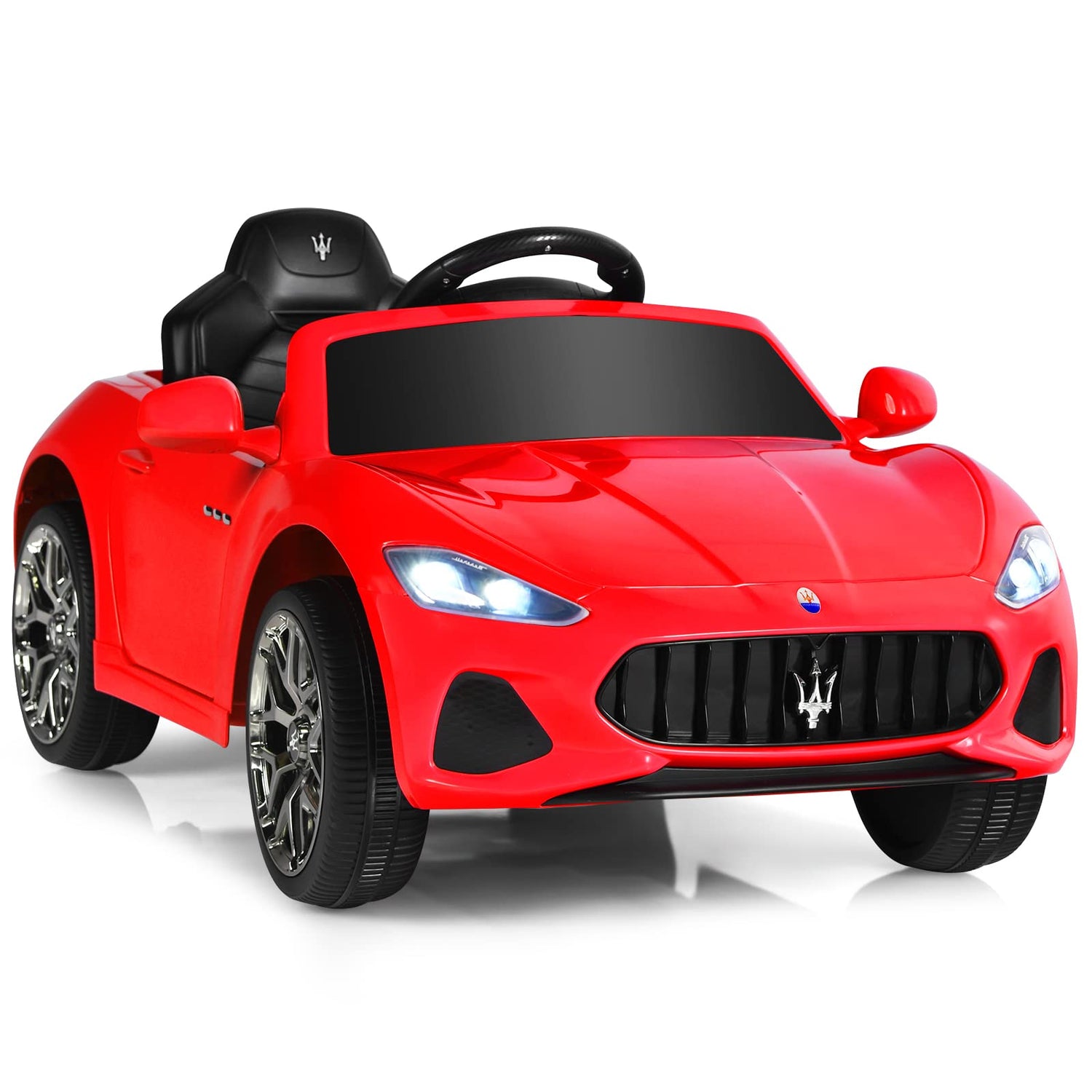 GYMAX Kids Ride on Car, 12V Battery Powered Licensed Maserati Toy Car, Children Electric Vehicle for 3 Years Old (Red)