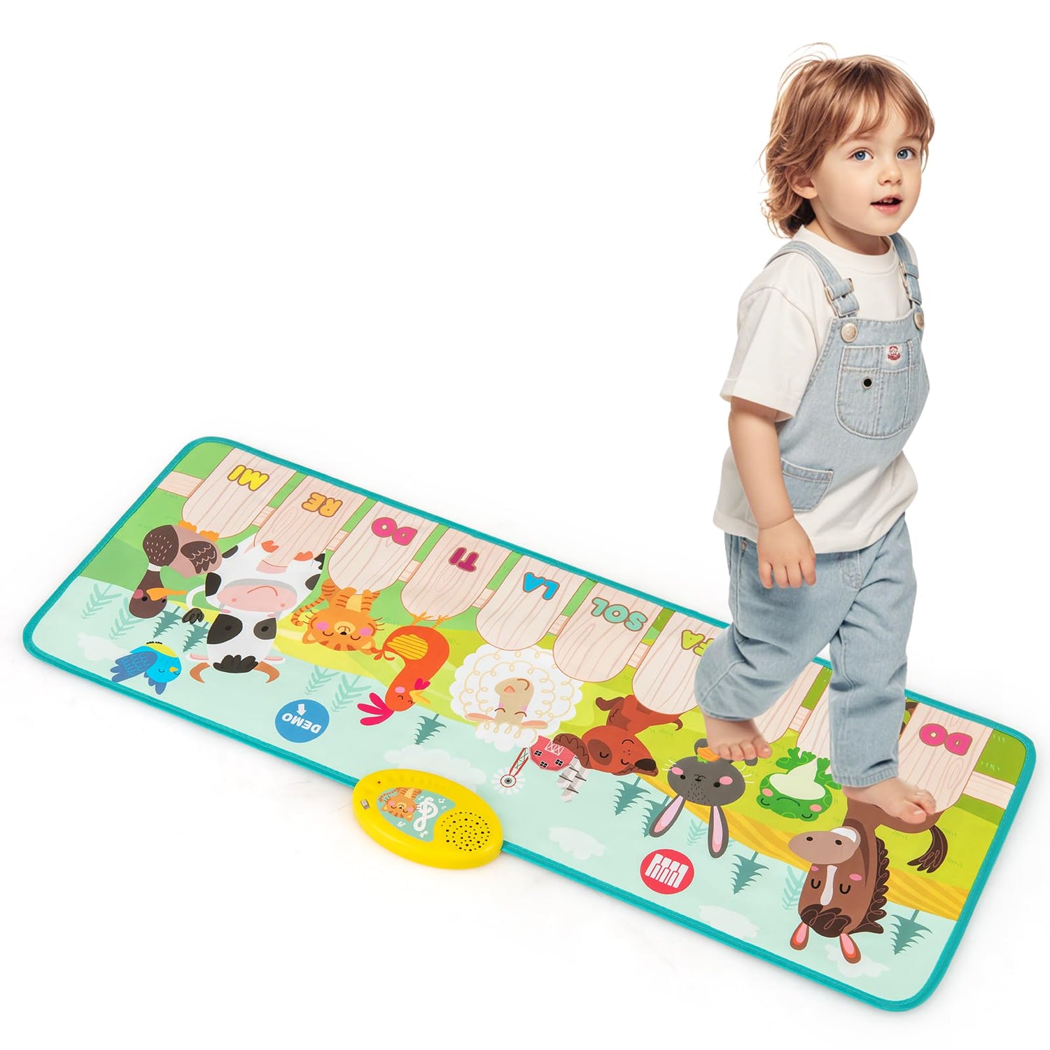Kids Musical Animal Farm Mat with 10 Piano Keys and 10 Built-in Songs