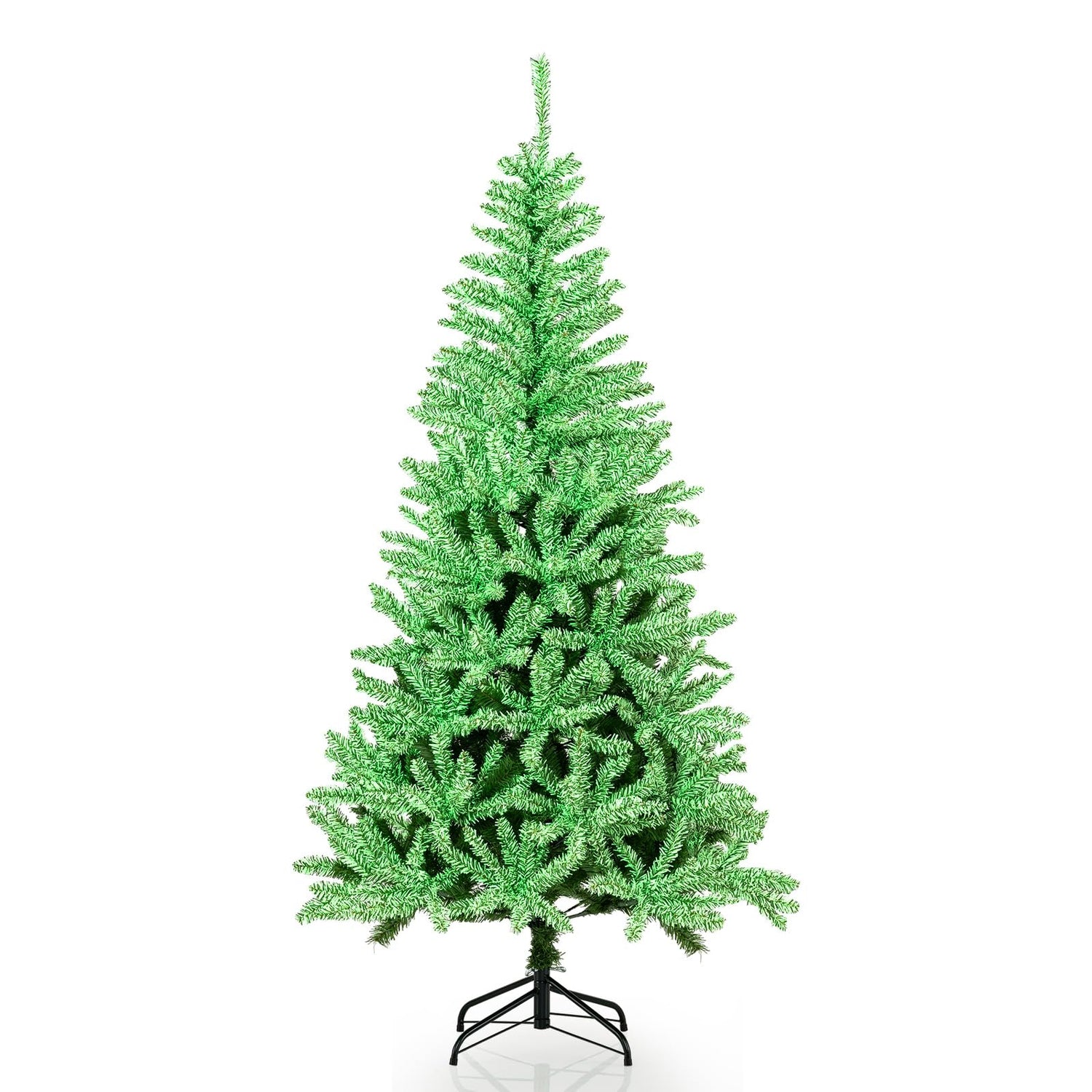 FT Pre-lit Christmas Tree, Artificial Xmas Trees with Branch Tips and LED Lights
