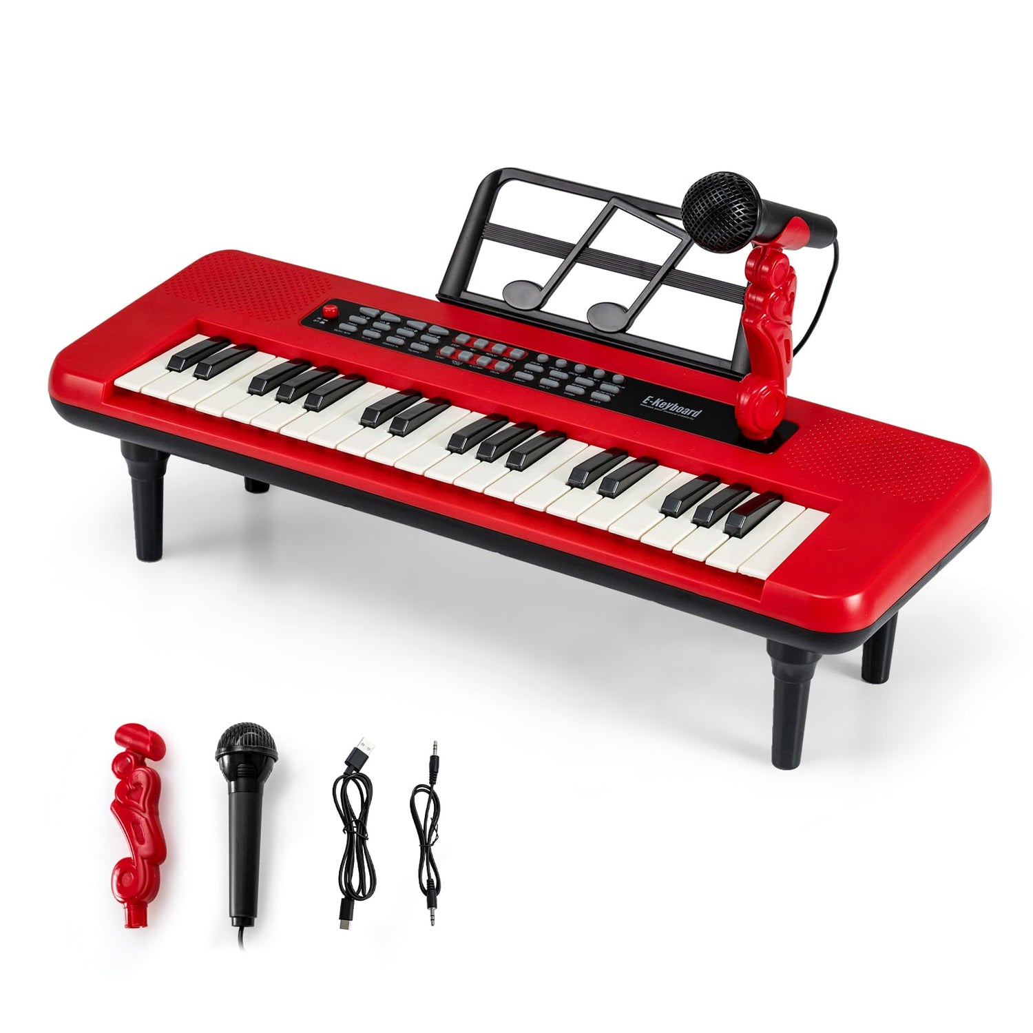 37 Keys Kids Portable Piano Keyboard with Microphone and Music Stand