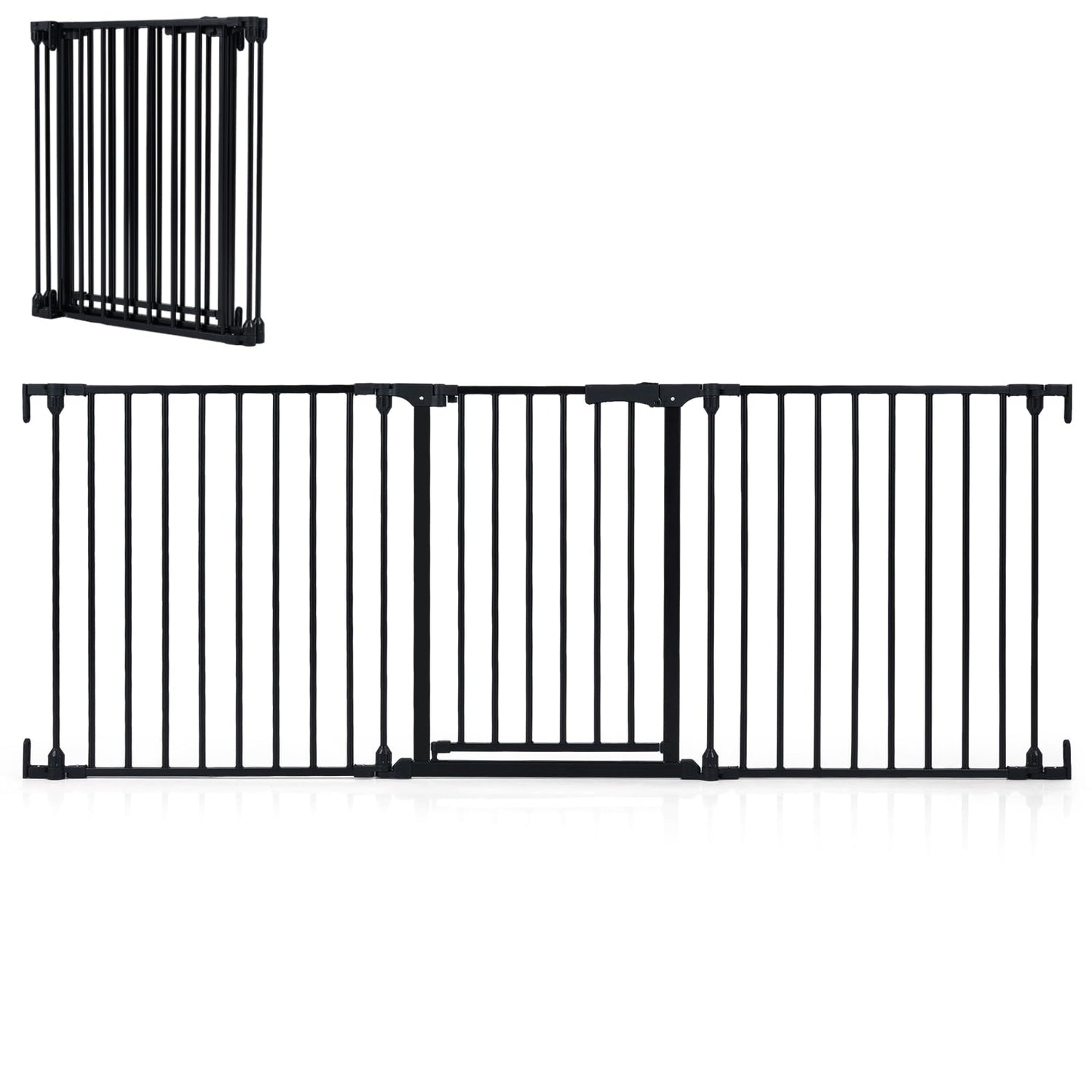 3 Panel Foldable Pet Gate, Pressure Baby Gate with One-hand Opening