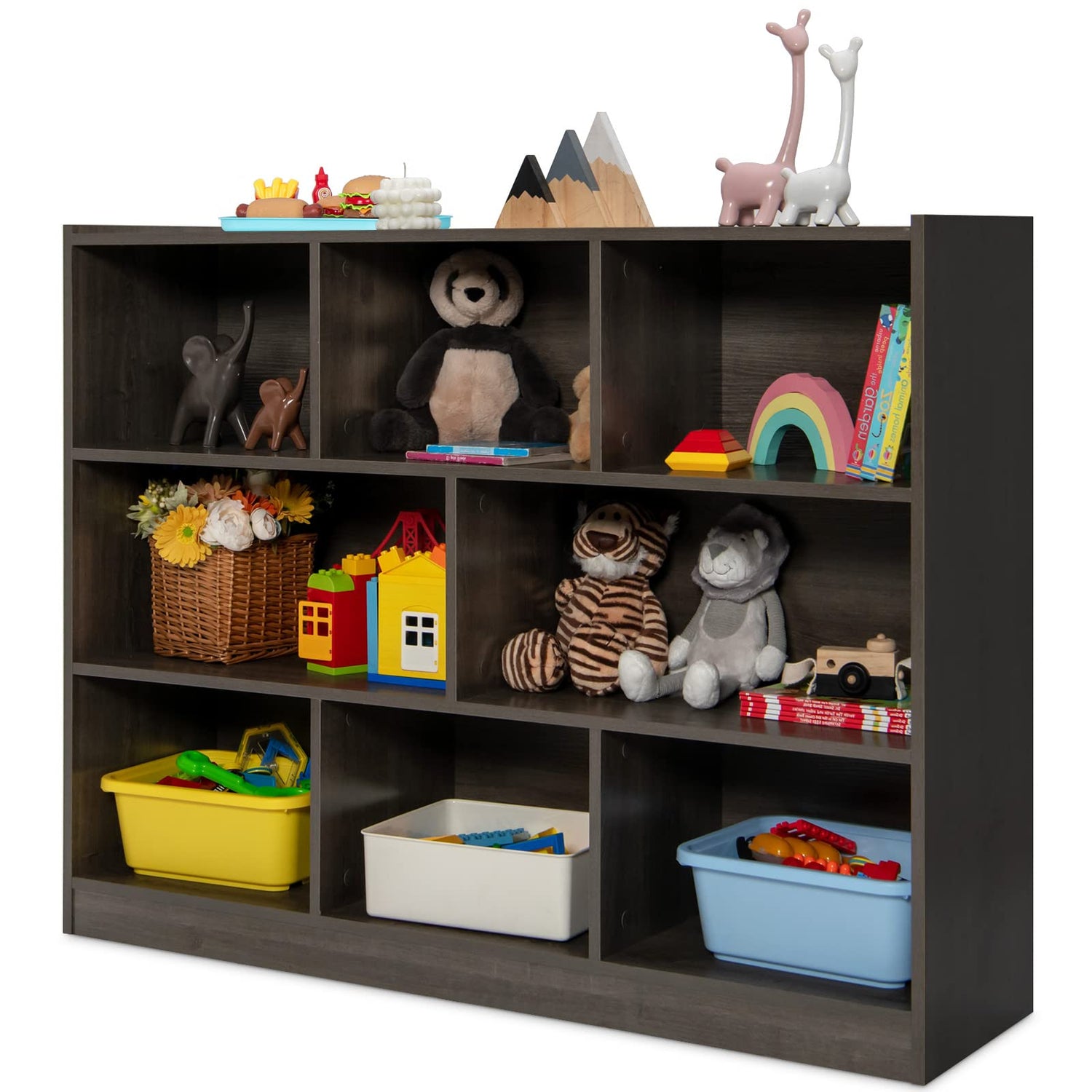 GYMAX 3-Tier Children Storage Shelf Unit for Kids Room