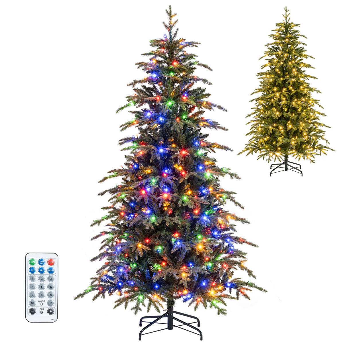 Pre-Lit Artificial Christmas Tree, Hinged Xmas Tree
