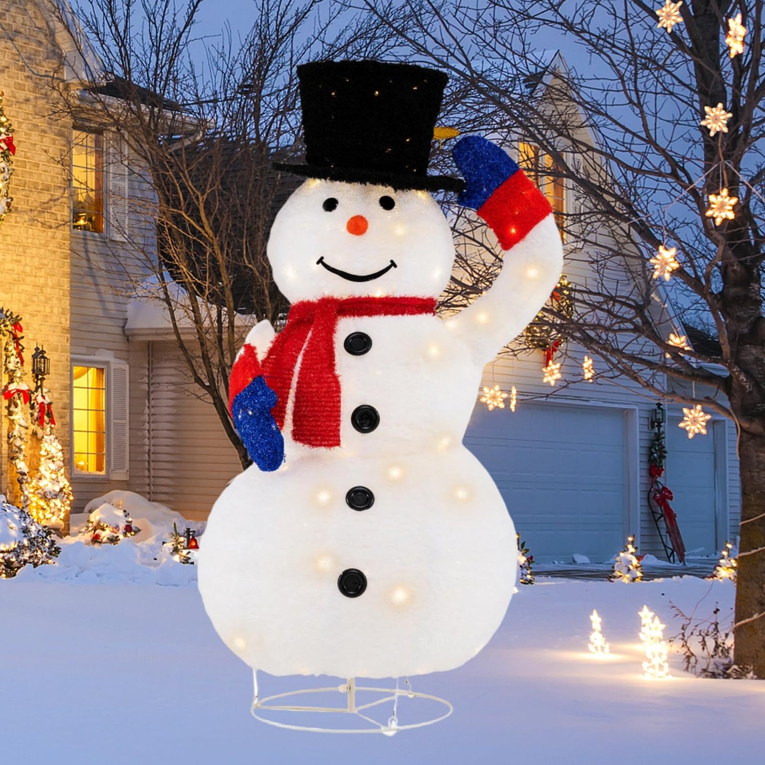 GYMAX Lighted Christmas Snowman