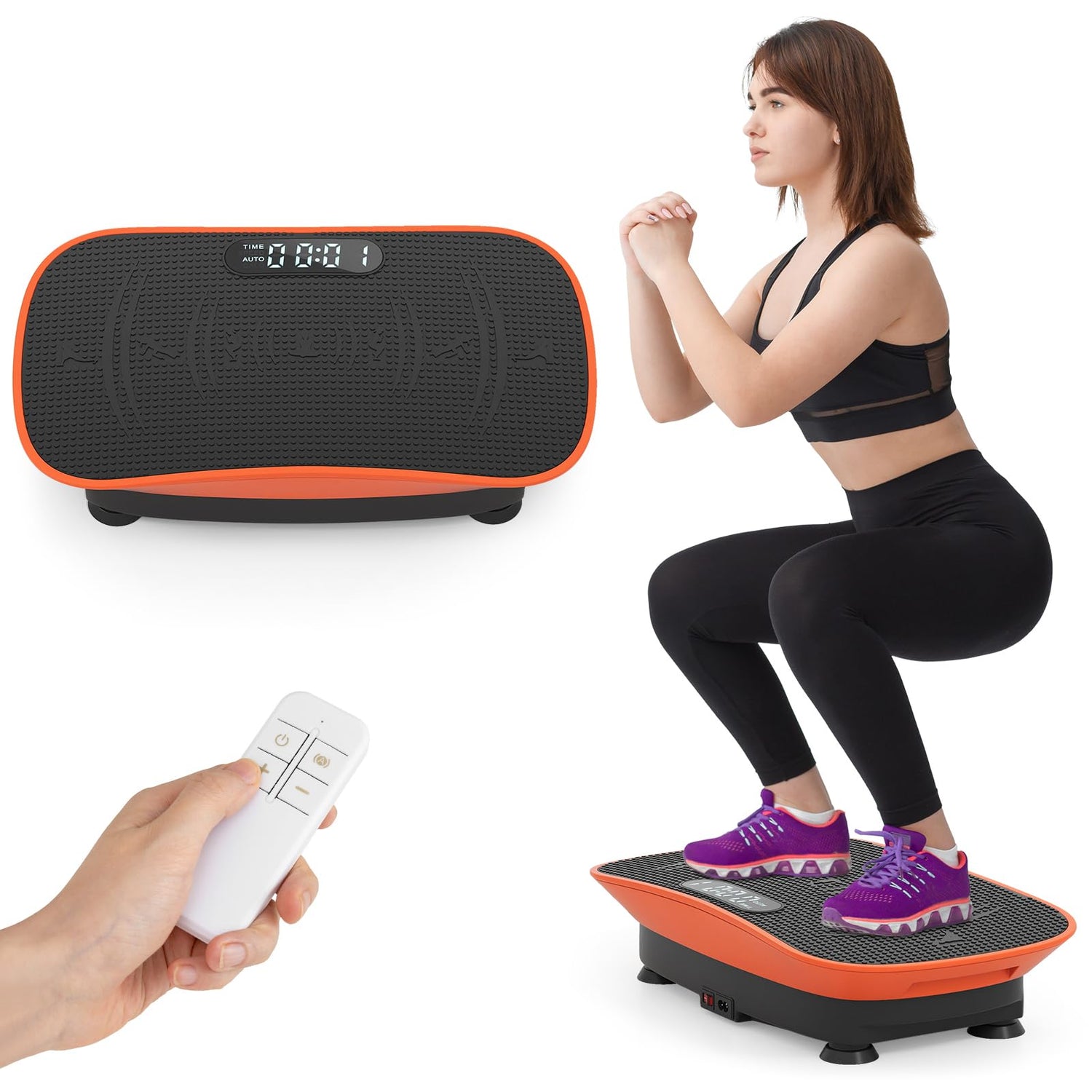 Vibration Plate Exercise Machine, Mini Shake Plate | 10 Speed Intensities, Clear LED Display, Remote Control