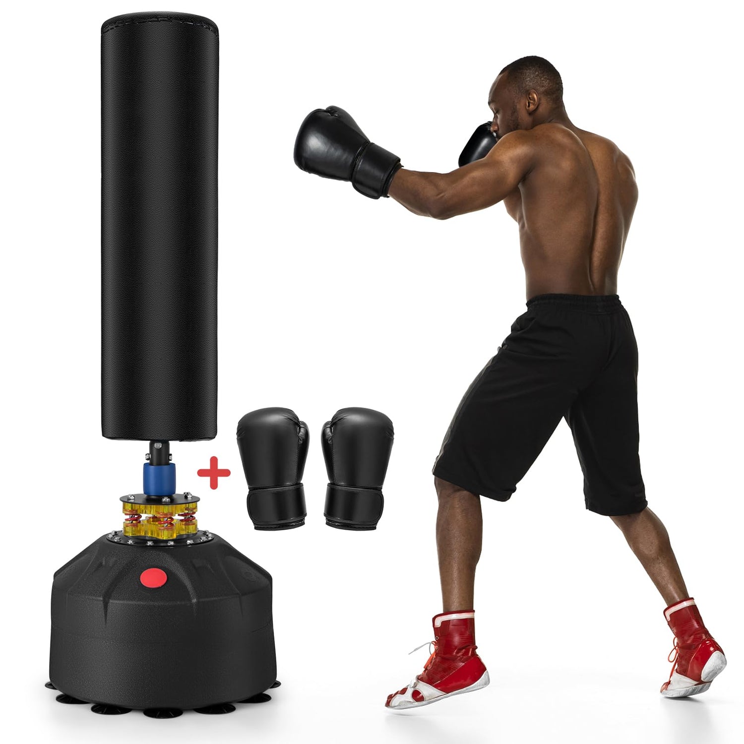 GYMAX 70" Heavy Duty Punching Bags with Suction Cup Base