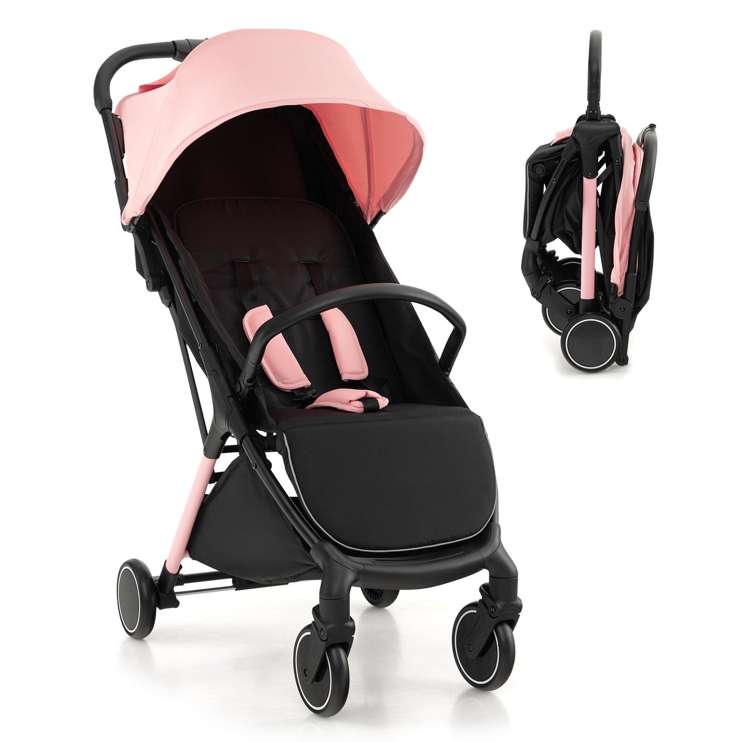 GYMAX Foldable Baby Stroller Lightweight Baby Pushchair