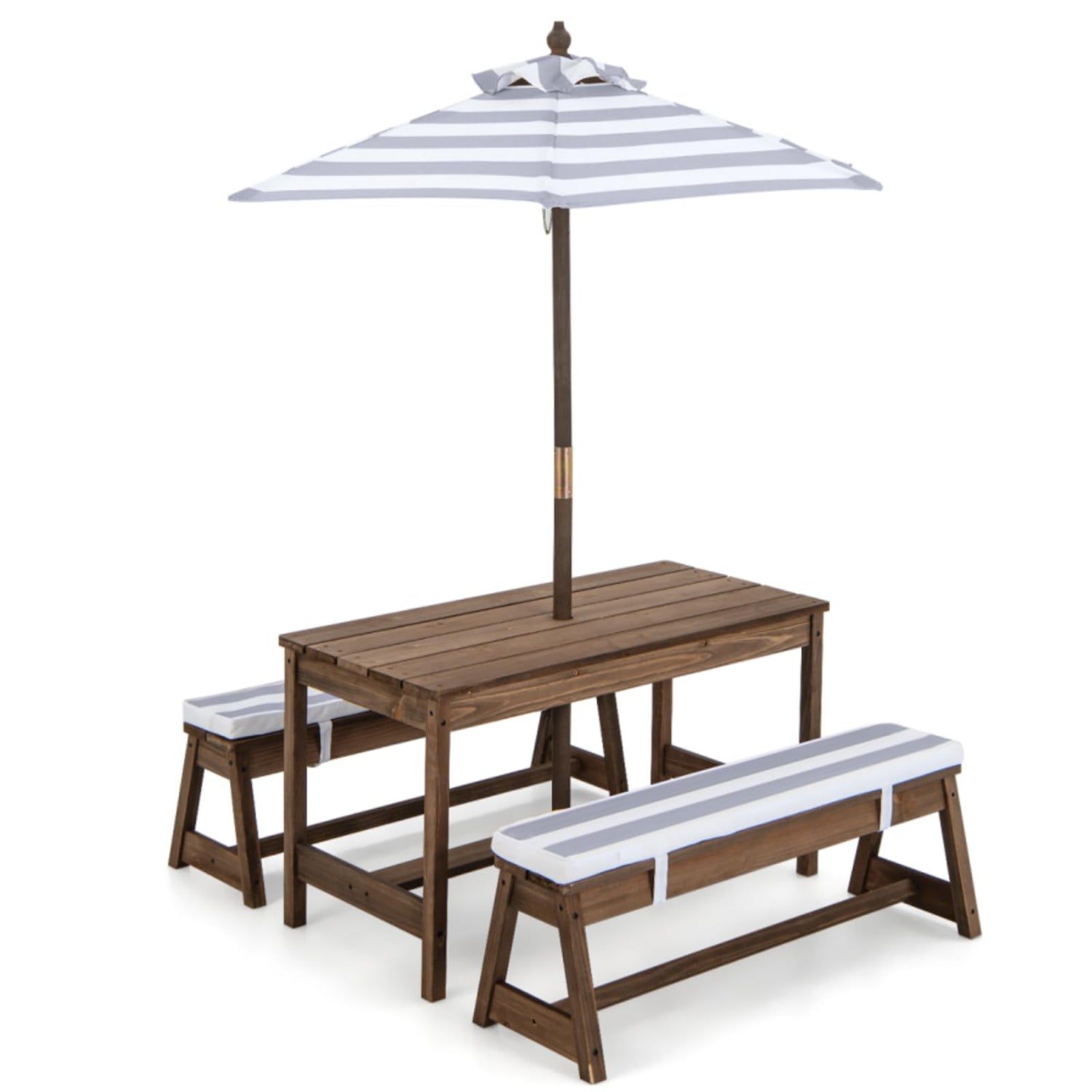 Kids Picnic Table with Cushions and Umbrella
