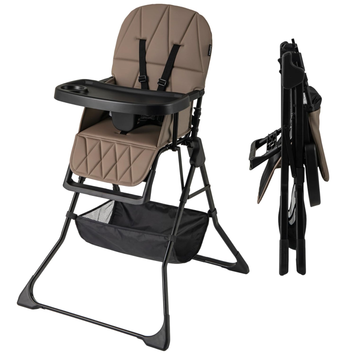 Compact High Chair with 3-Position Adjustable Dishwashable Tray