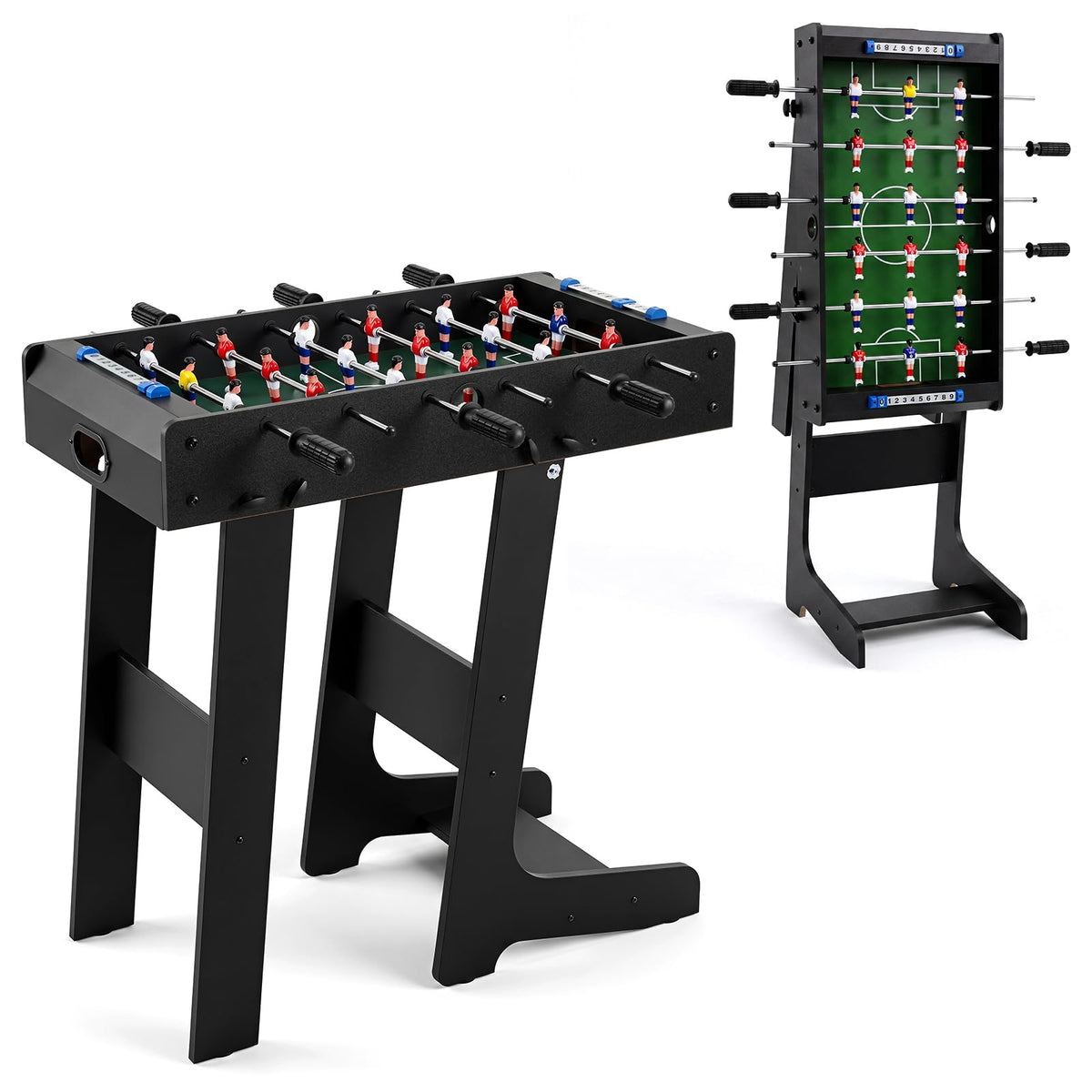 Folding Football Table, Free Standing Foosball Soccer Game