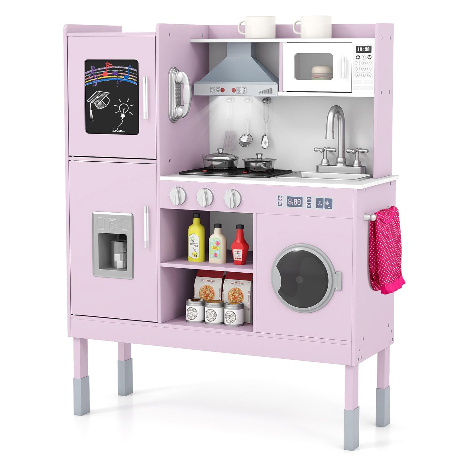 Height Adjustable Pretend Cooking Playset with Light
