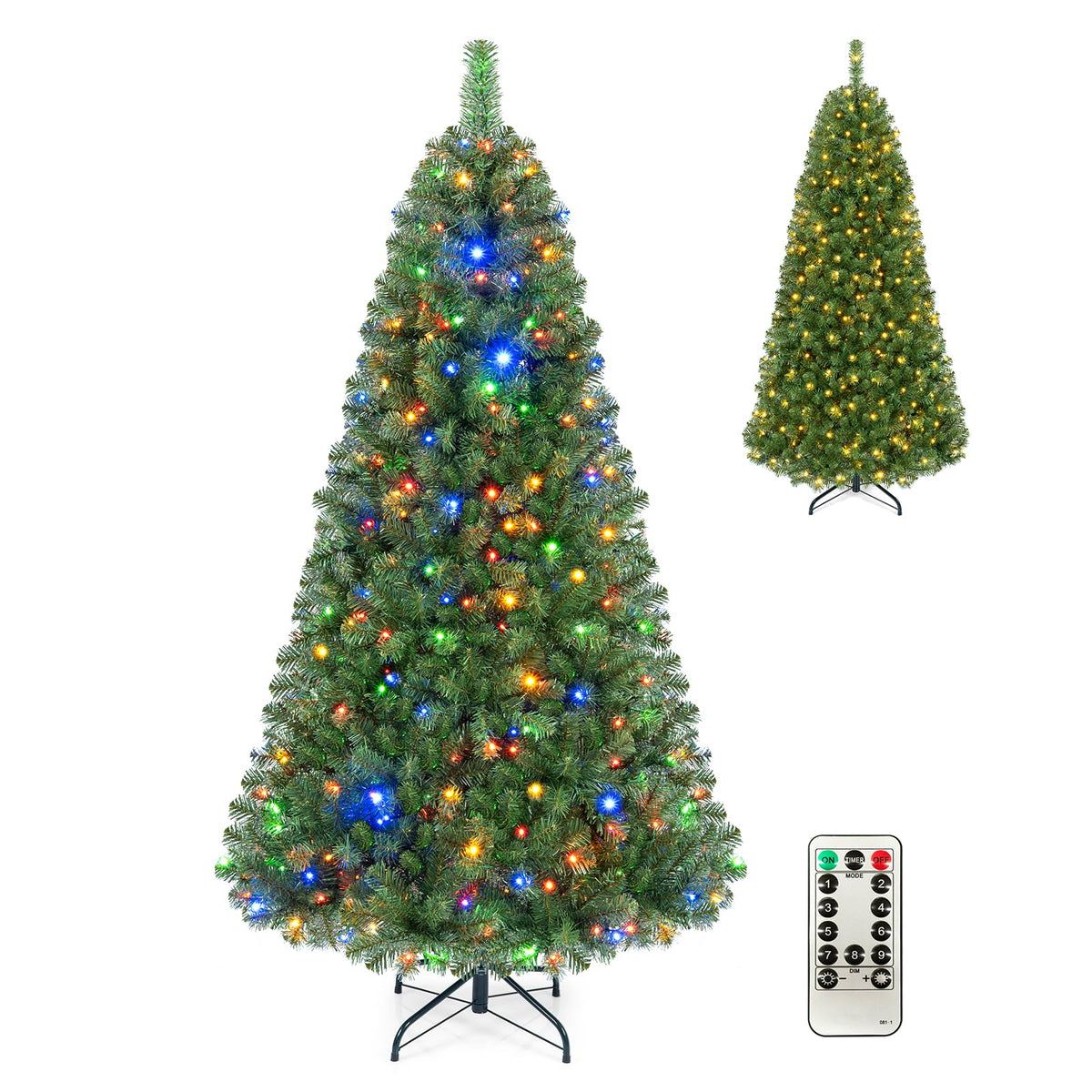 Pre-Lit Artificial Christmas Tree, Hinged Xmas Tree