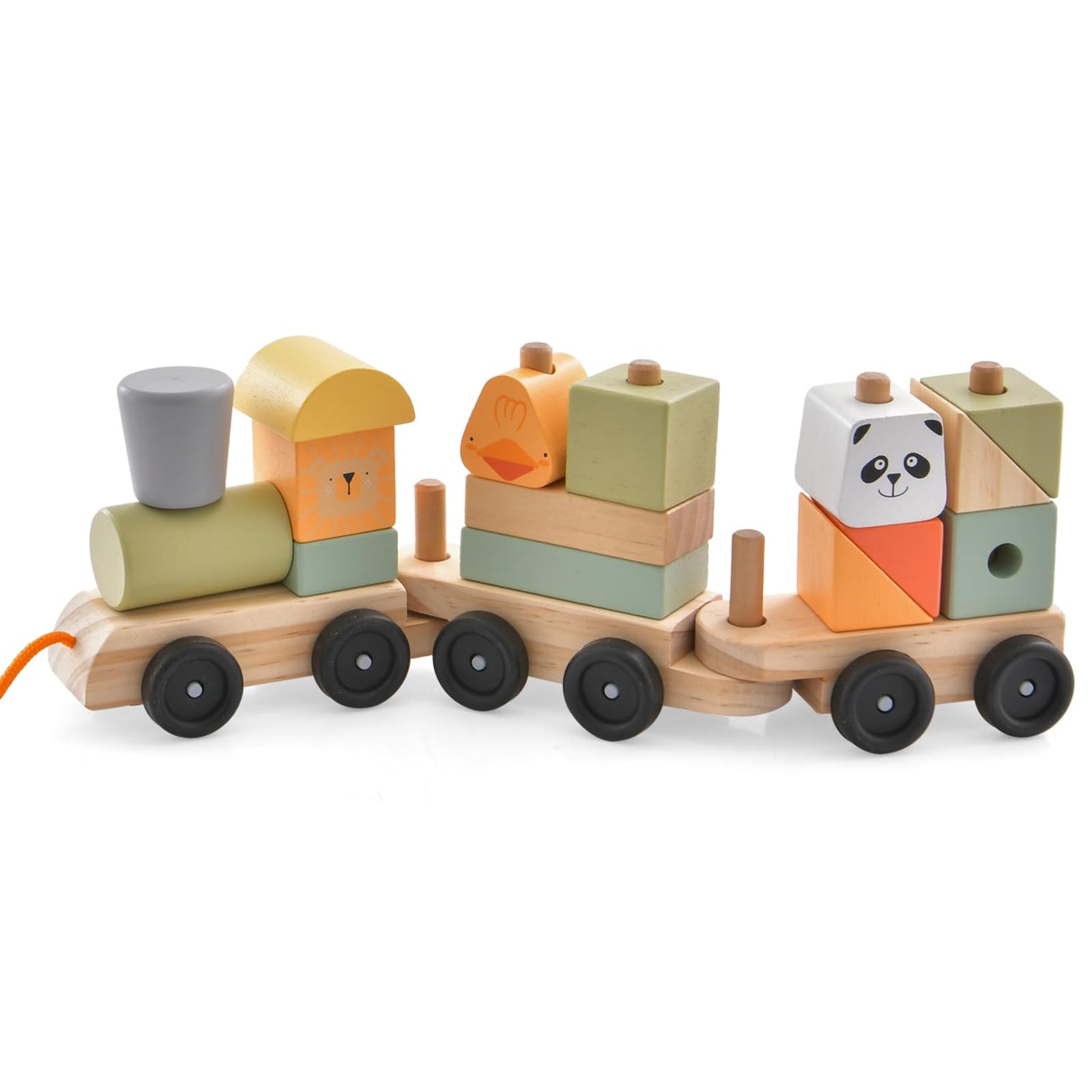 GYMAX Wooden Toy Stacking Train