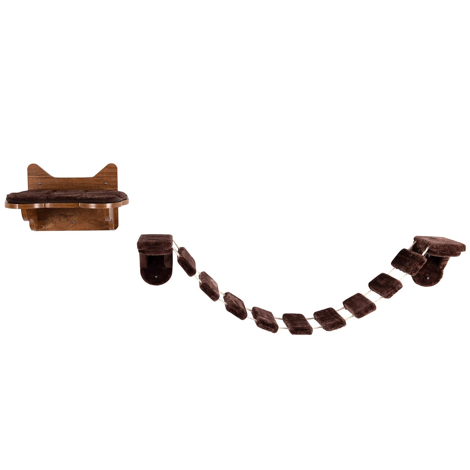 Wall-Mounted Kitten Perch Platform with 2 Fixed Brackets