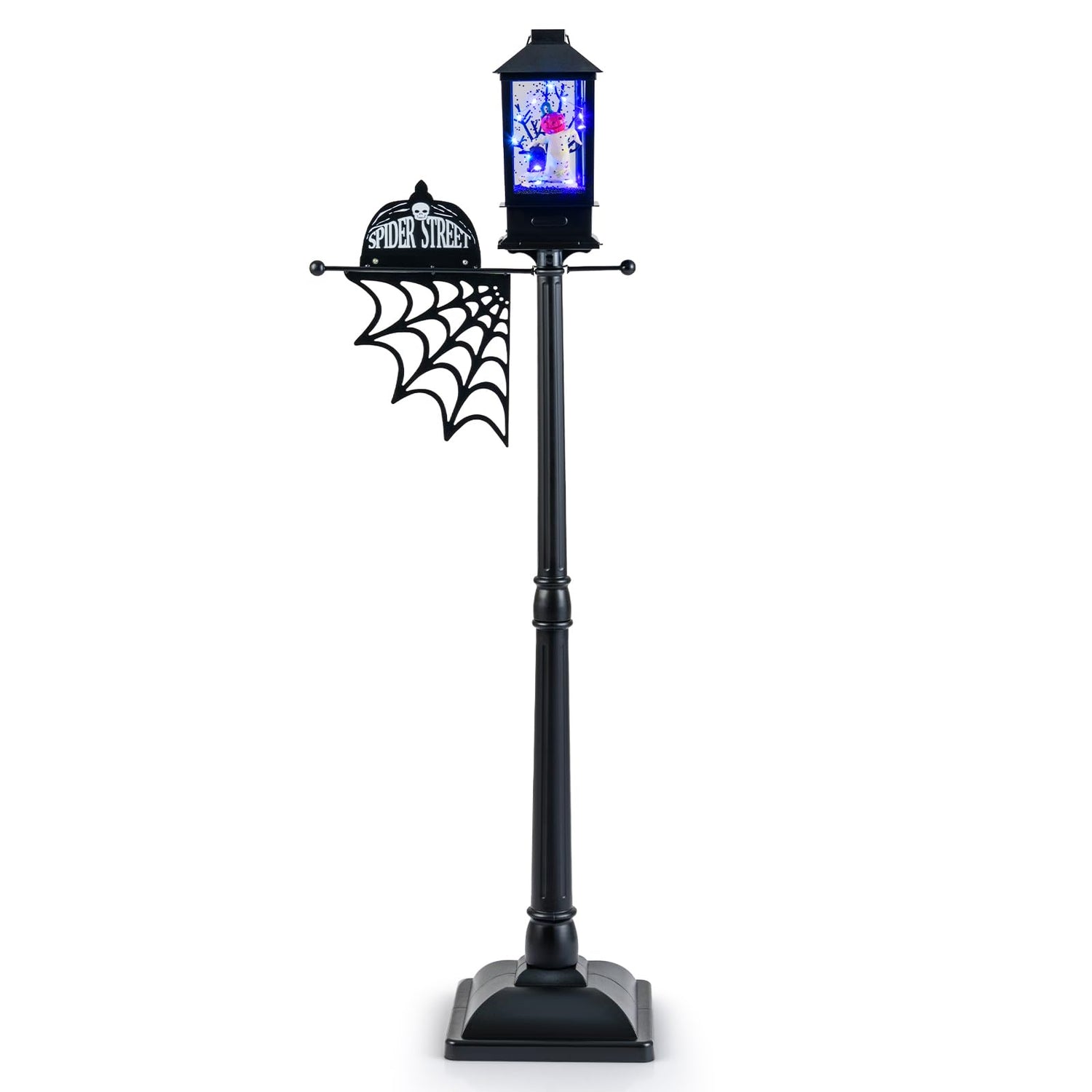 155 cm Halloween Lamp Post Sound-Activated with Black Snowy Effects