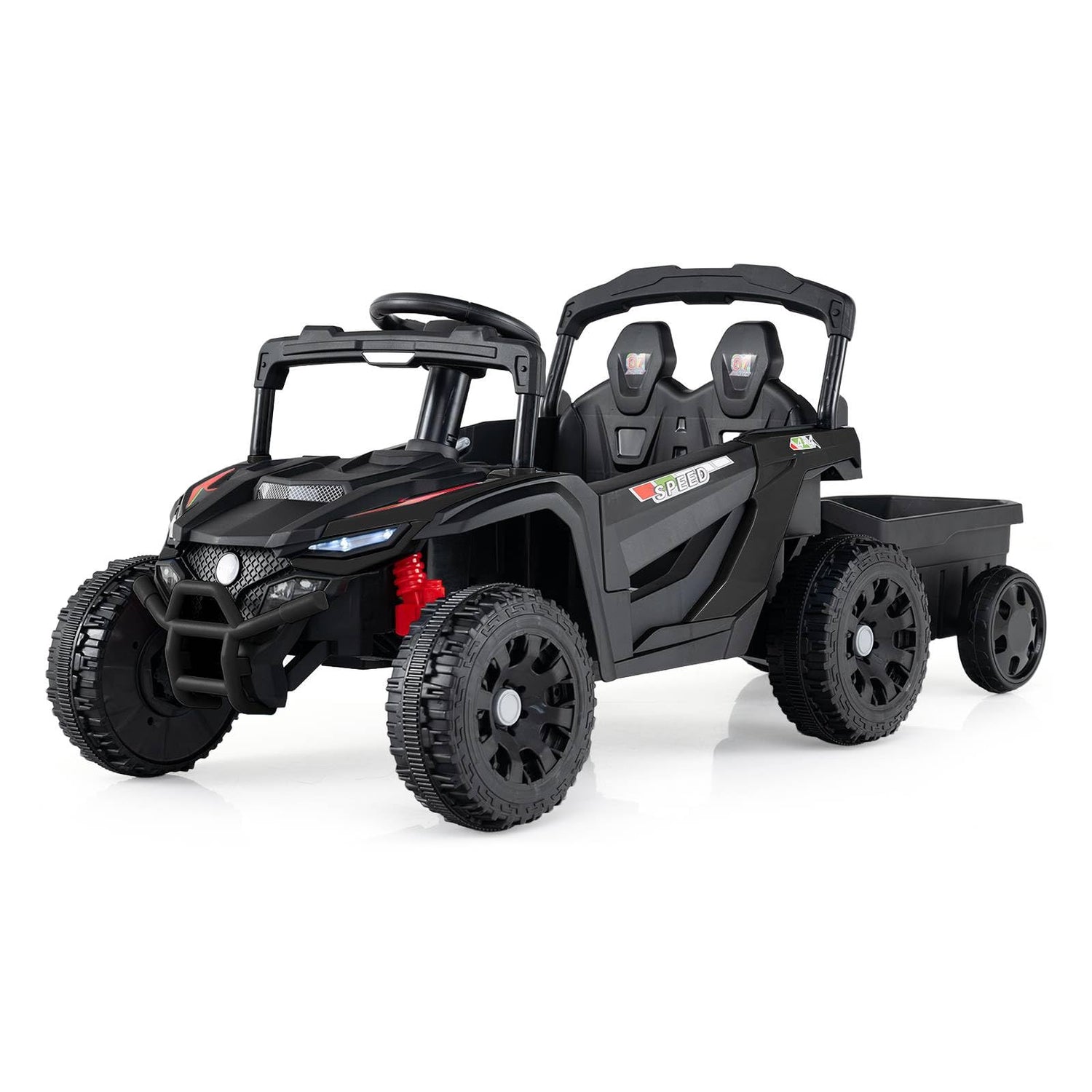12V Battery Powered Ride On Kids Tractor with Detachable Trailer