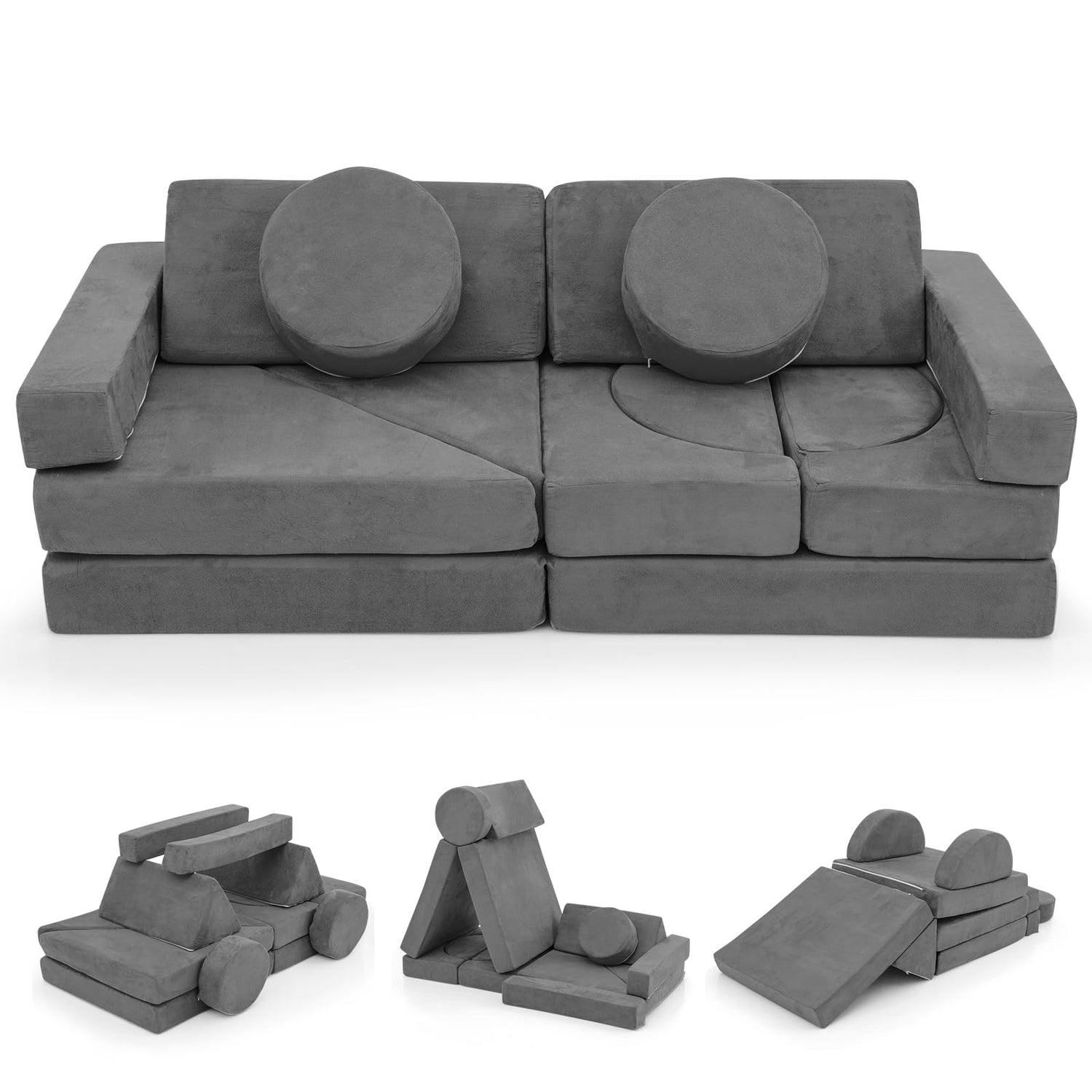 14 PCS Modular Kids Play Couch Child Sectional Sofa Building Blocks Playset
