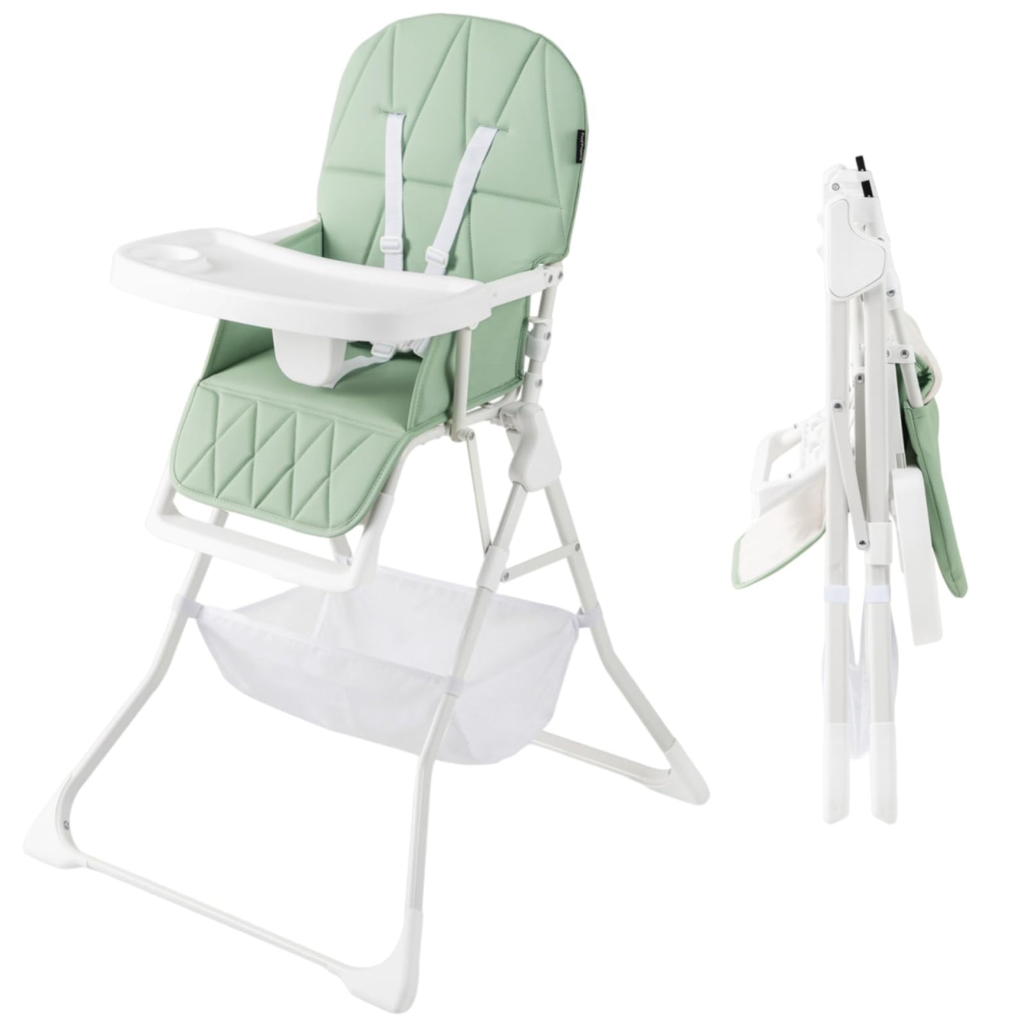Compact High Chair with 3-Position Adjustable Dishwashable Tray
