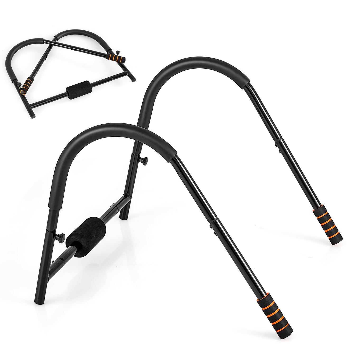 GYMAX Portable Abdominal Trainer Sit up Assistant Roller with Padded Headrest