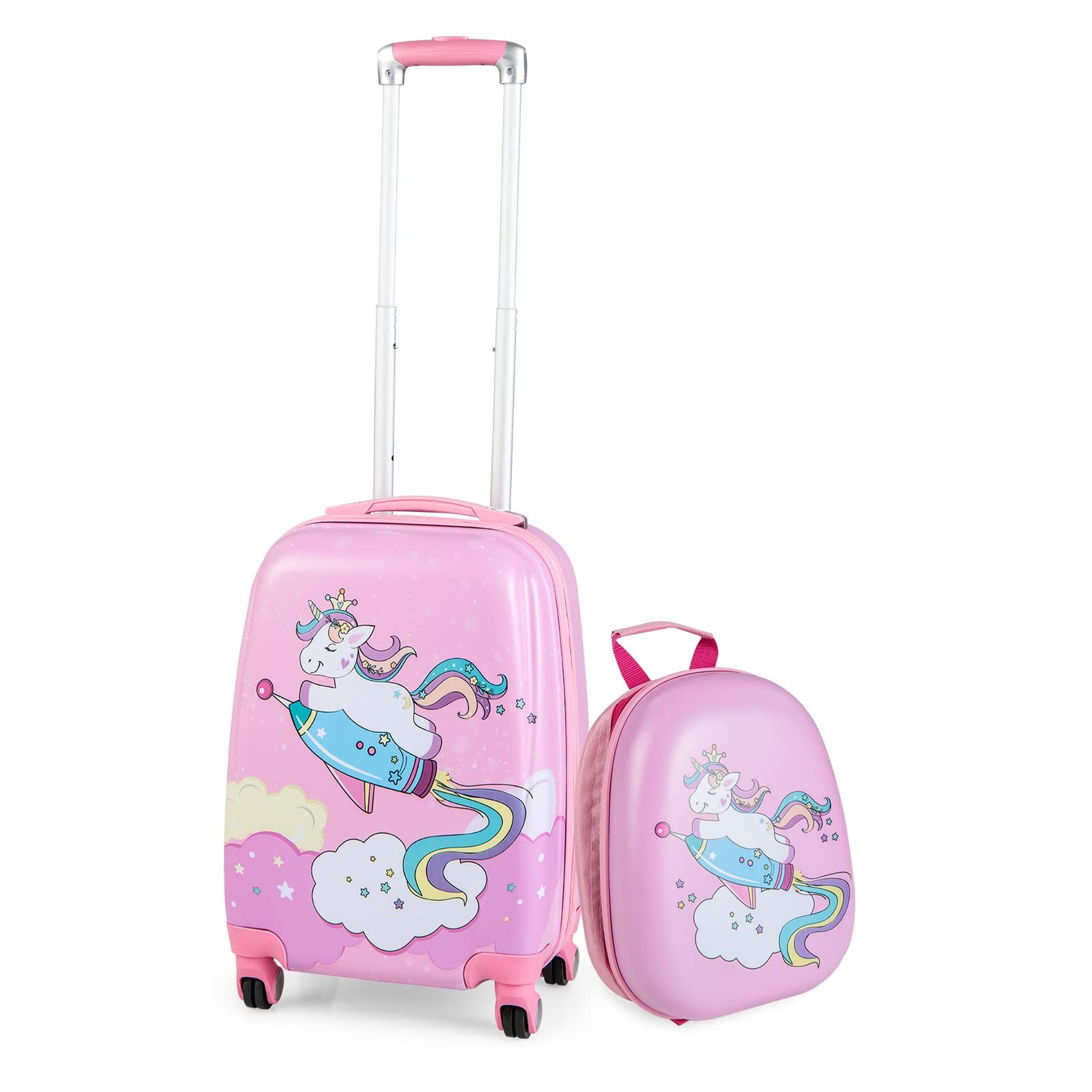 GYMAX 2Pc Kids Luggage Set（12" & 18"）