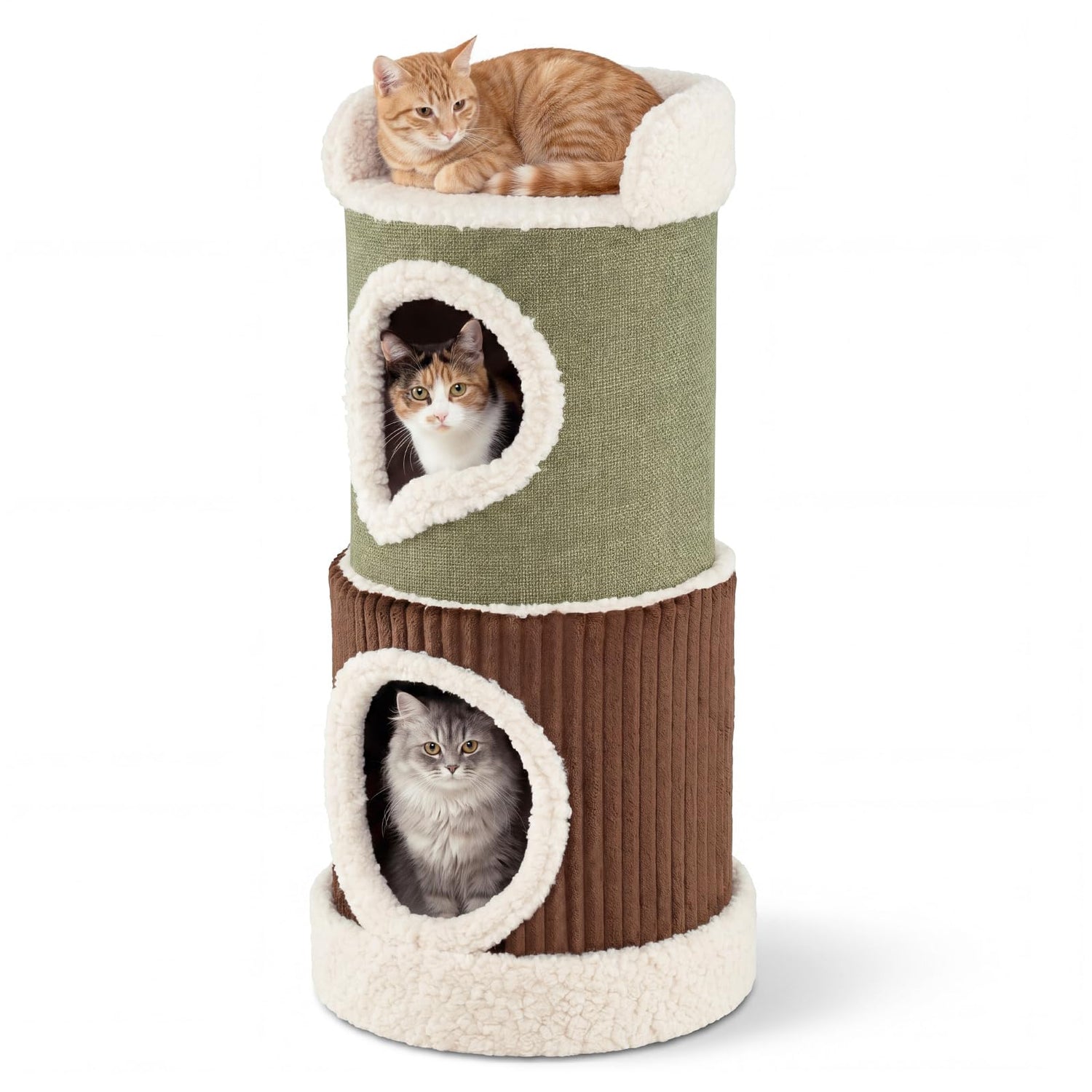 Double Spacious Condos, Barrel-Shaped Kitten Condo Pet Playhouse