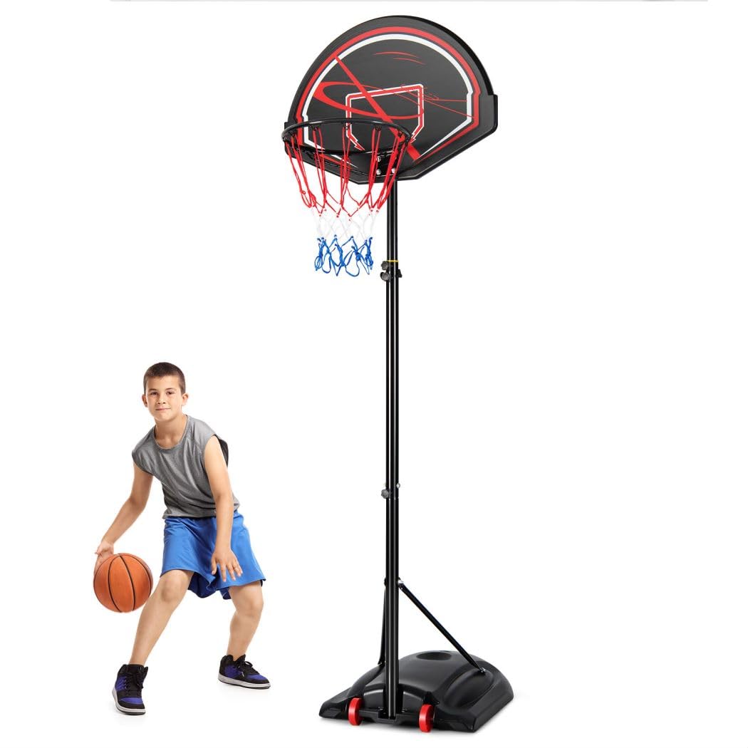 GYMAX Adjustable Basketball Hoop and Stand