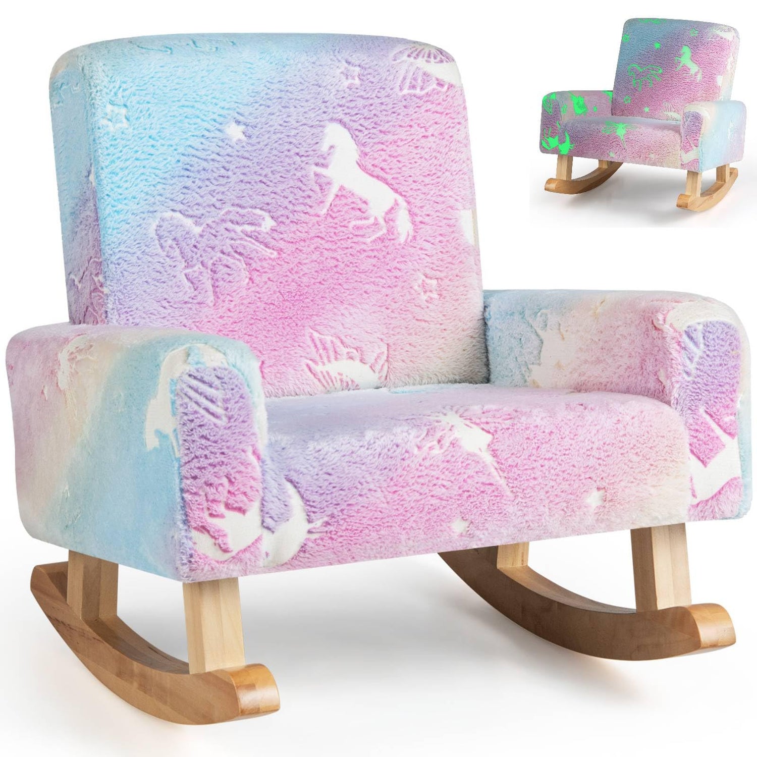 GYMAX Kids Rocking Chair with Anti-Slip Foot Pads