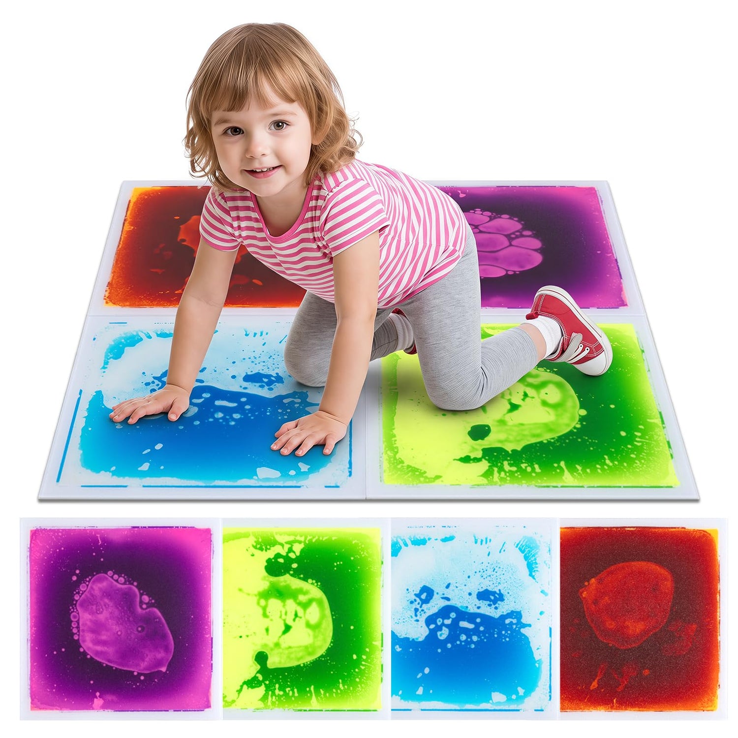 4-Pack Leakproof Colorful Sensory Mats for Children