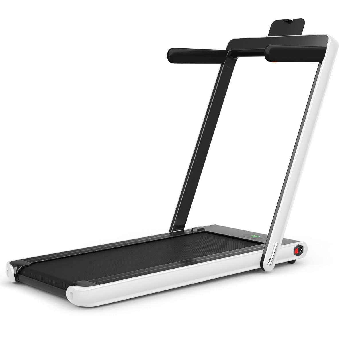 GYMAX Folding Treadmill, 2-in-1 Motorized Treadmills with Adjustable Speed, Bluetooth Build-in Speakers and LED Display, Running & Walking Machine