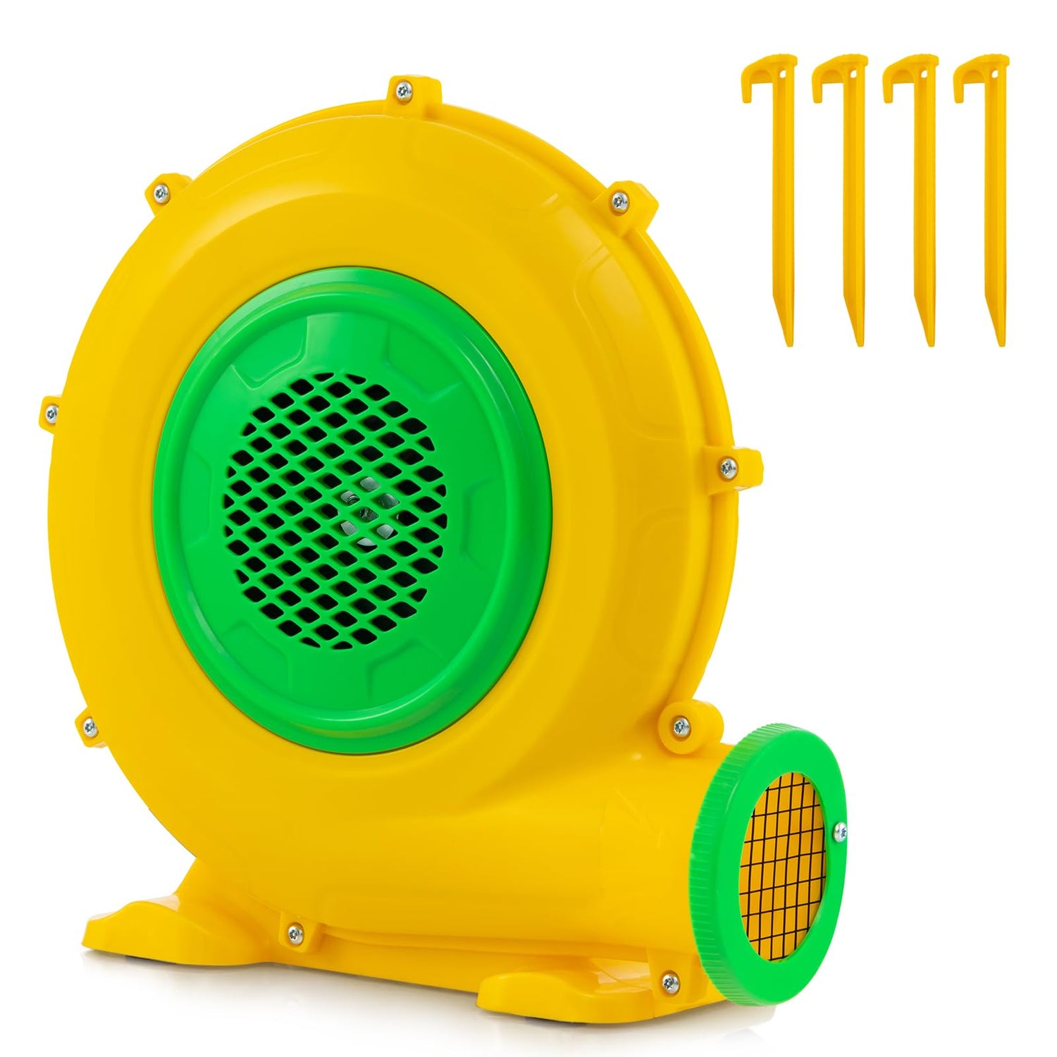 GYMAX Air Blower, Inflatable Bouncy Castle Blower with Ground Stakes