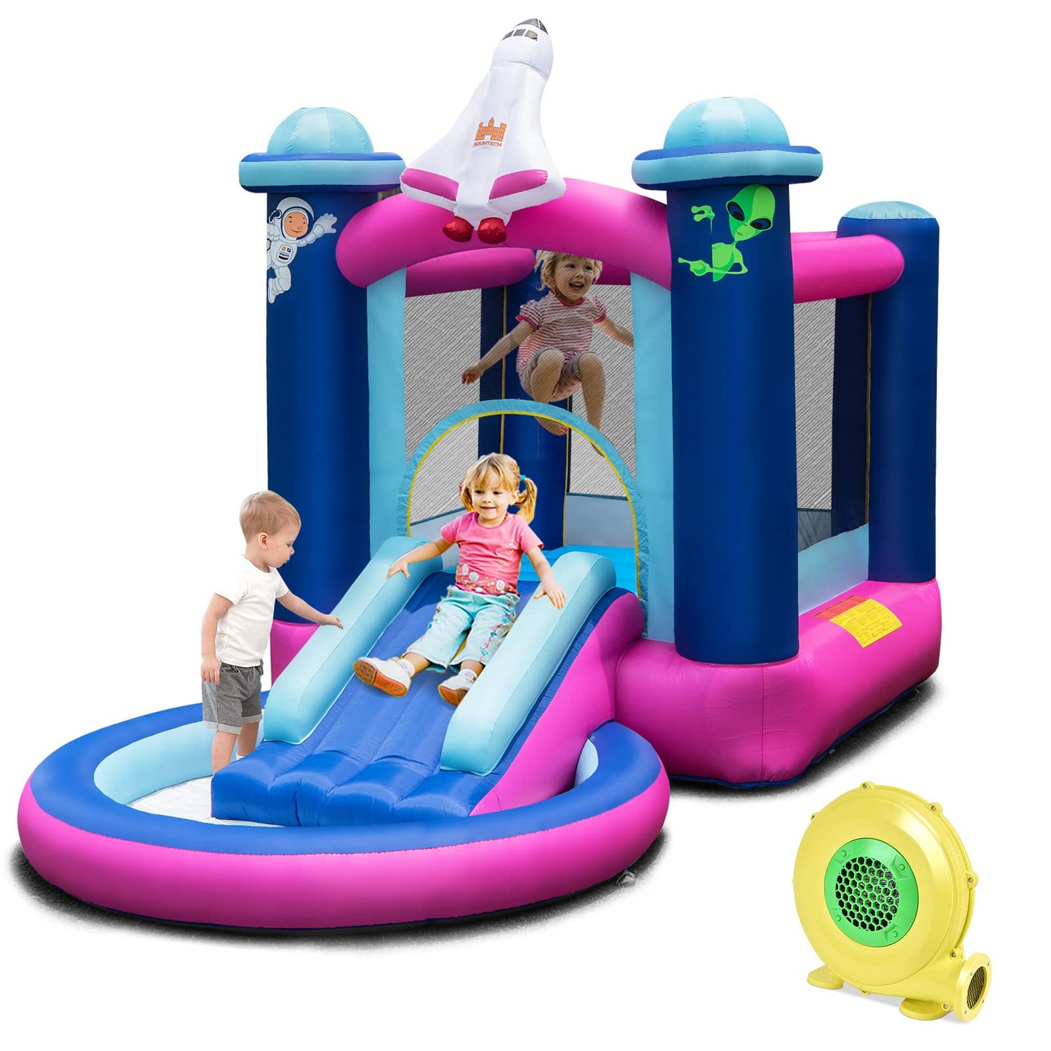 GYMAX Kids Bouncy Castle with Slide