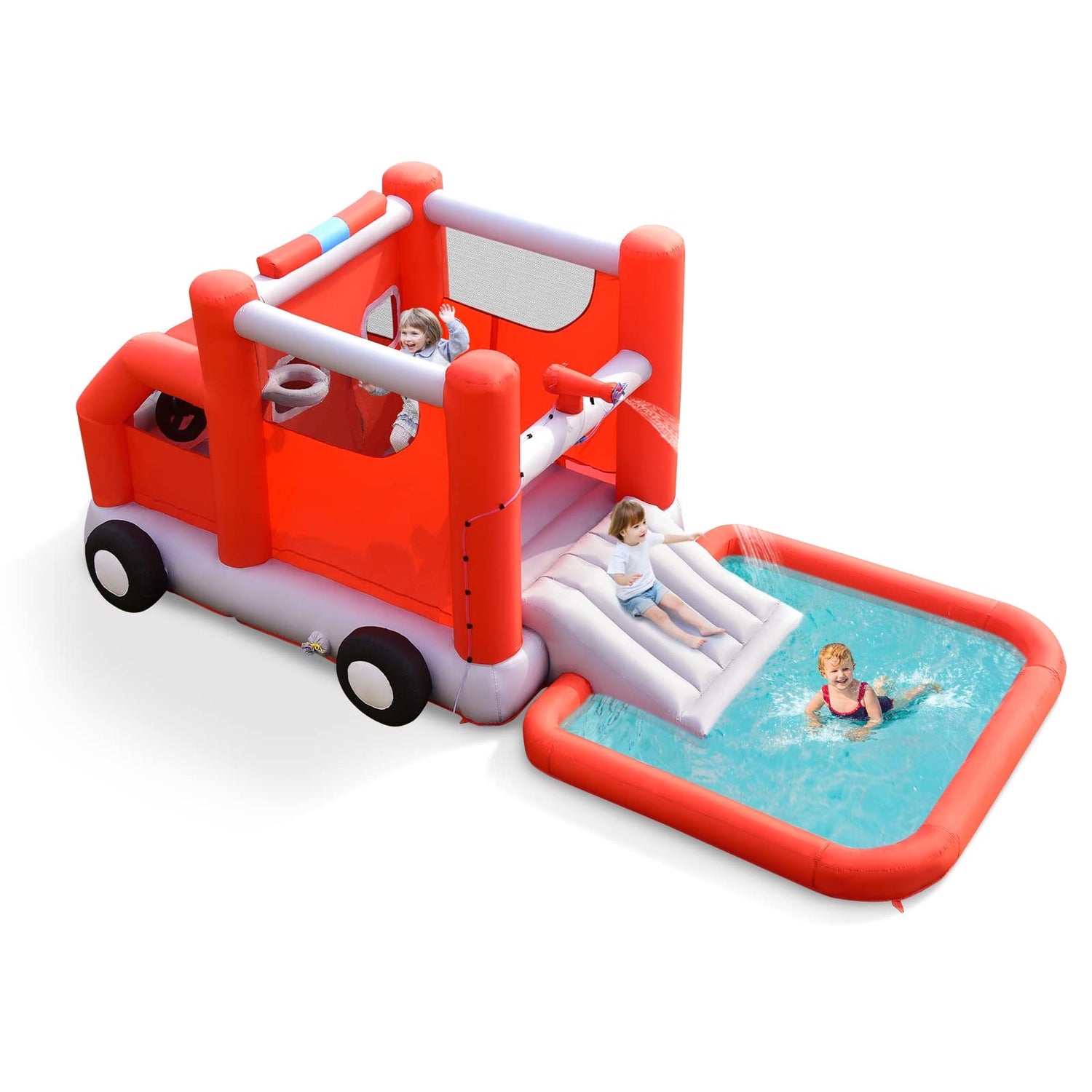GYMAX Kids Bouncy Castle with Slide