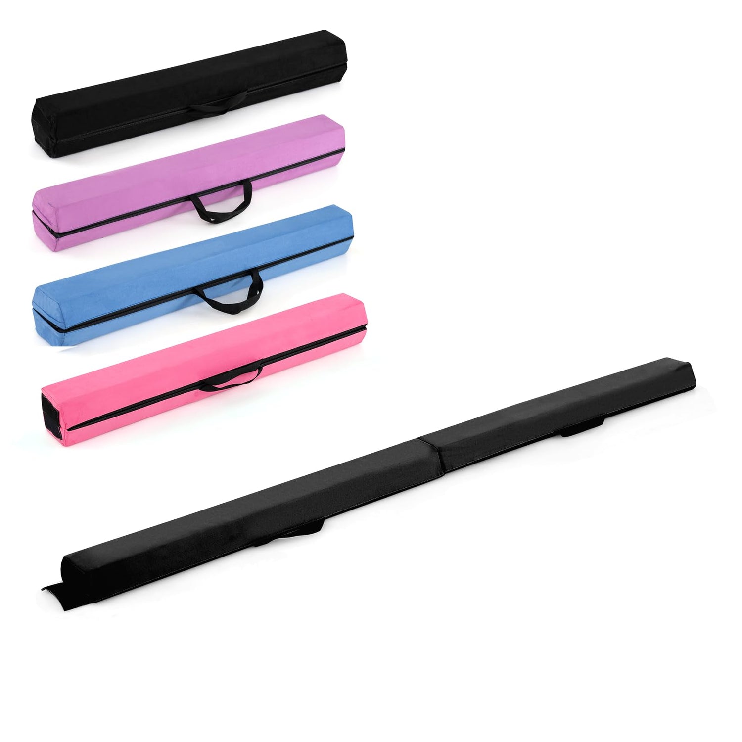 GYMAX 7FT/2.1M Folding Gymnastics Balance Beam, Professional Training Beam with Carry Handles and Anti-slip Bottom