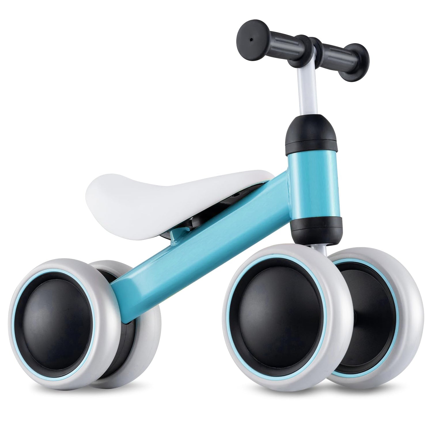 GYMAX Balance Bike, No Pedal 4 Wheels Toddler Bike