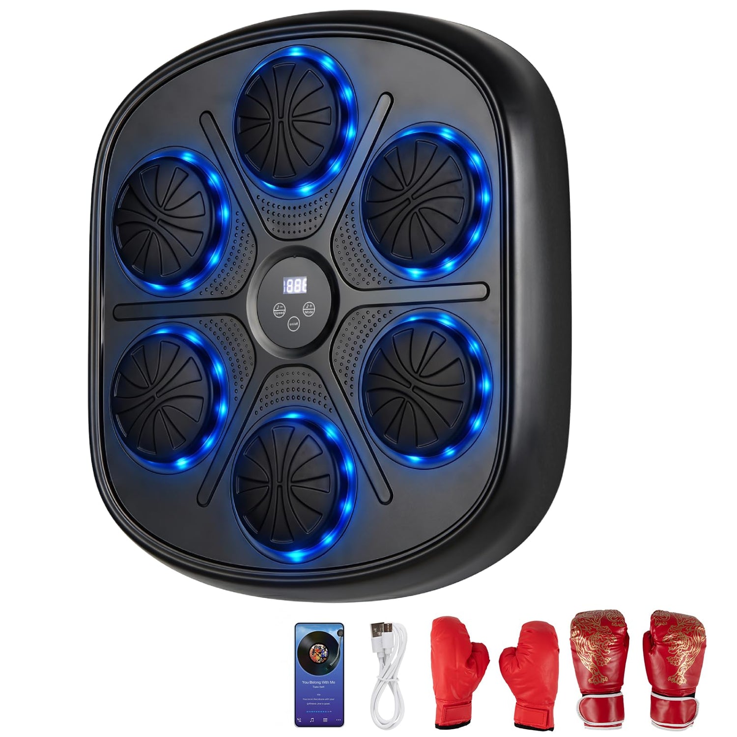 Music Boxing Machine, Wall Mounted Electronic Boxing Target