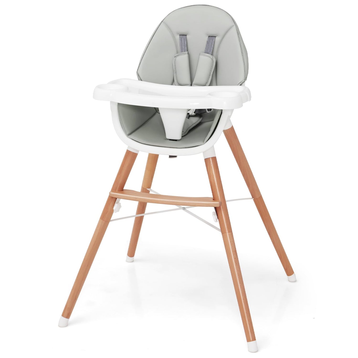 High Chair for Babies and Toddlers, Wooden Baby Highchair