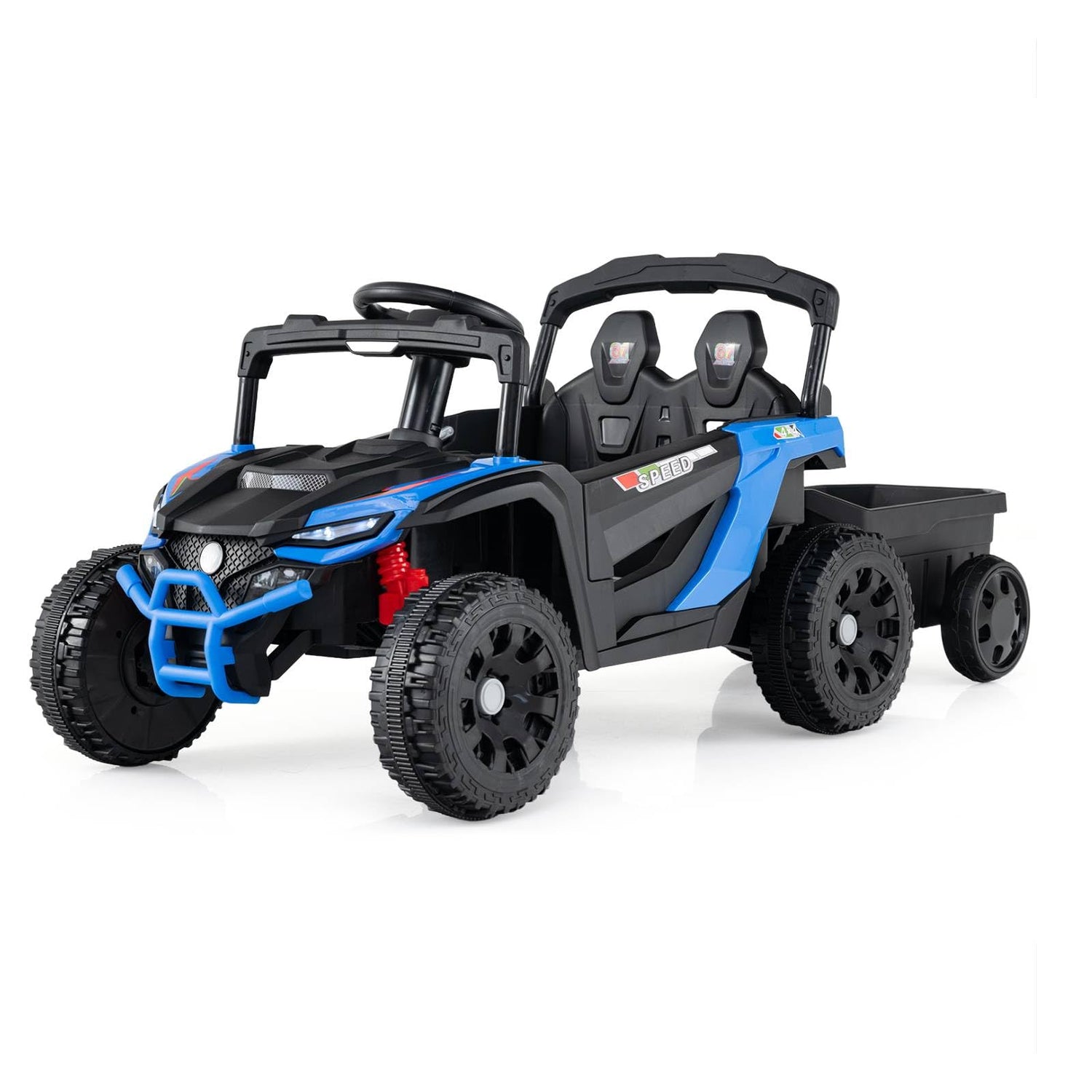 12V Battery Powered Ride On Kids Tractor with Detachable Trailer