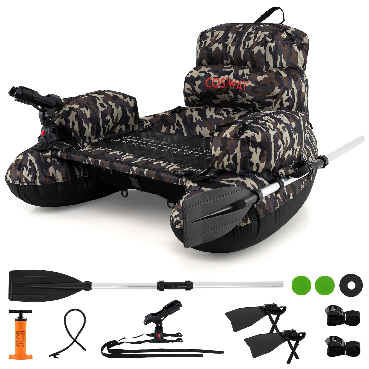 Inflatable Fishing Float Tube Portable Fishing Boat with Shoulder Straps