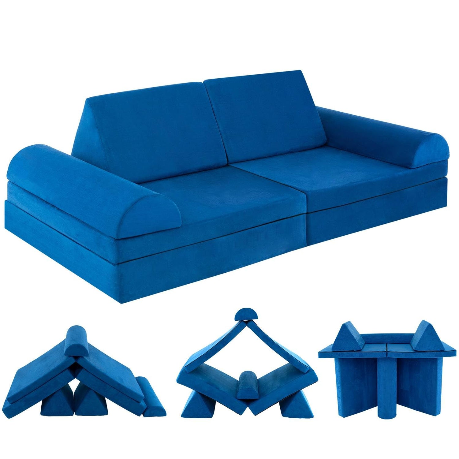 6 Pieces Modular Convertible Kids Play Couch Sofa