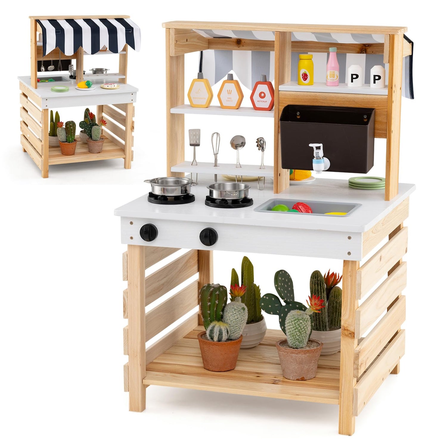 Outdoor Mud Kitchen for Kids with Removable Sink