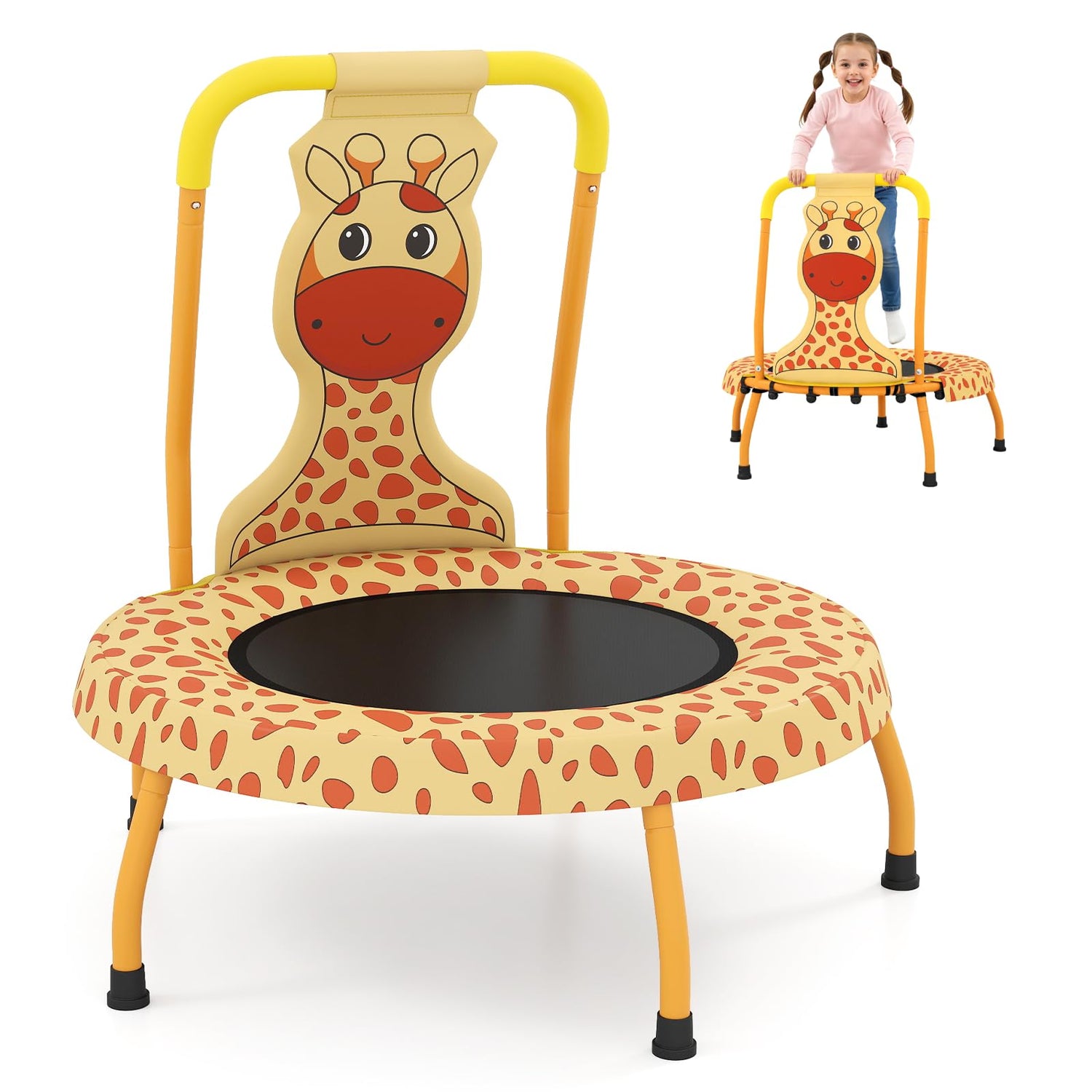 Cute Children Exercise Rebounder with Foam Handle and Padded Safety Cover