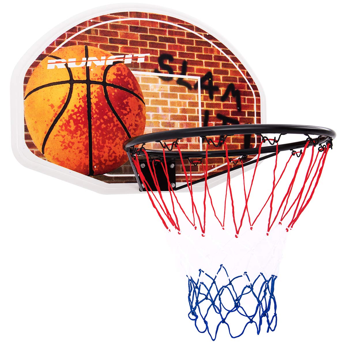 GYMAX Wall Mounted Basketball Hoop and Backboard Set, 73 x 49cm