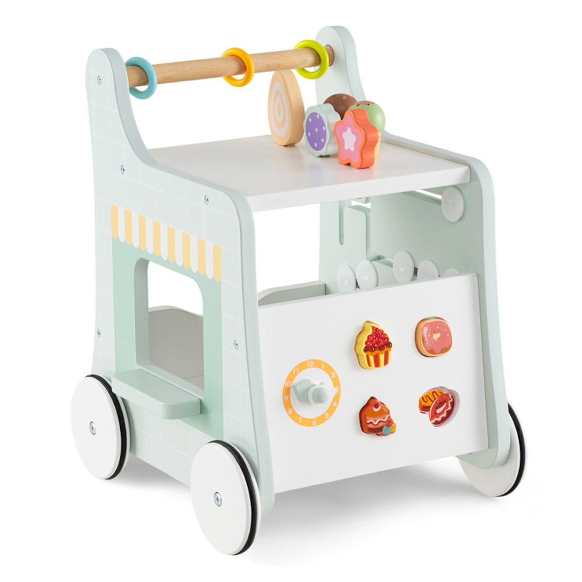 Multifunctional Ice Cream Cart Toy with Sweet Accessories and Smooth Wheels