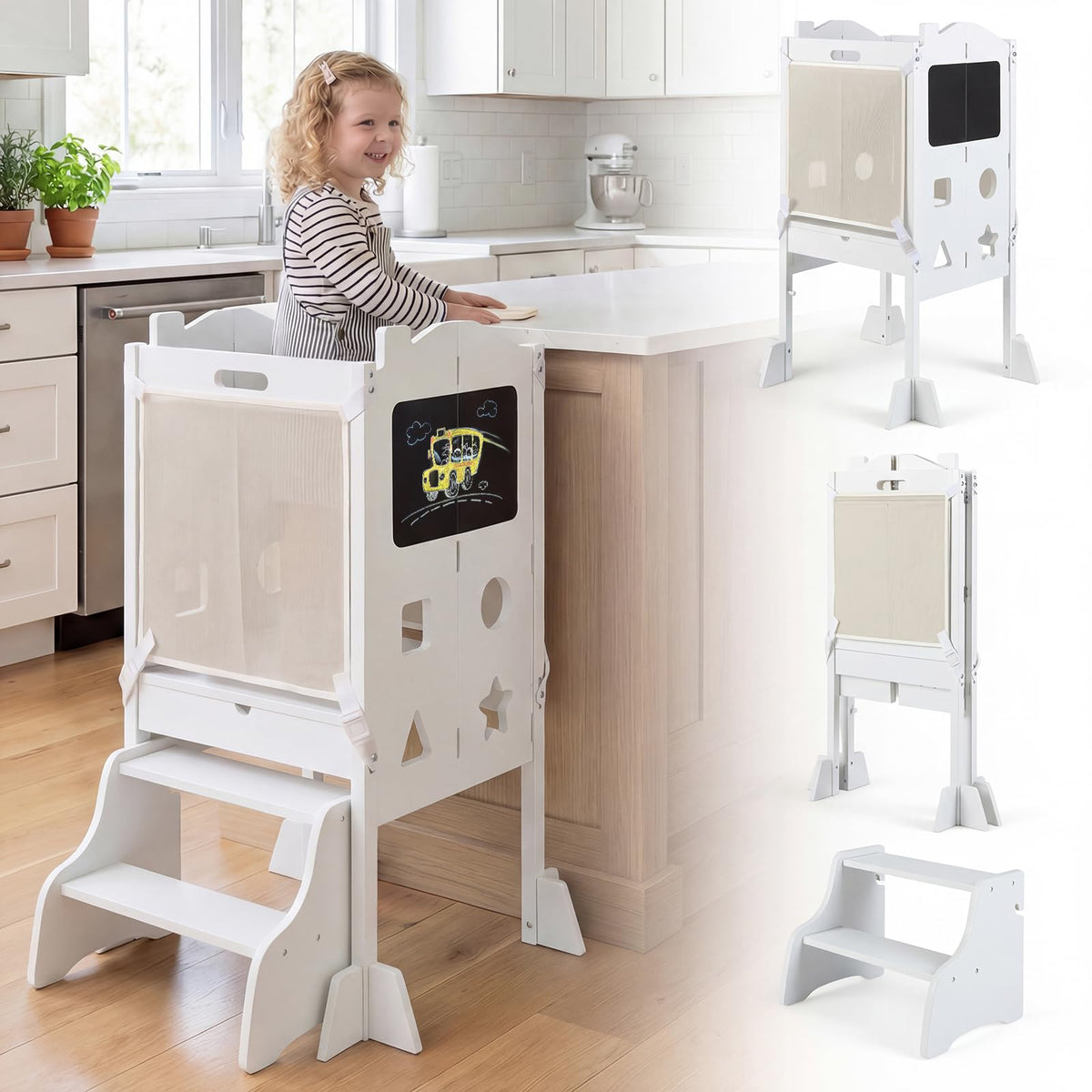 Toddler Standing Tower, Wooden Kids Step Stool
