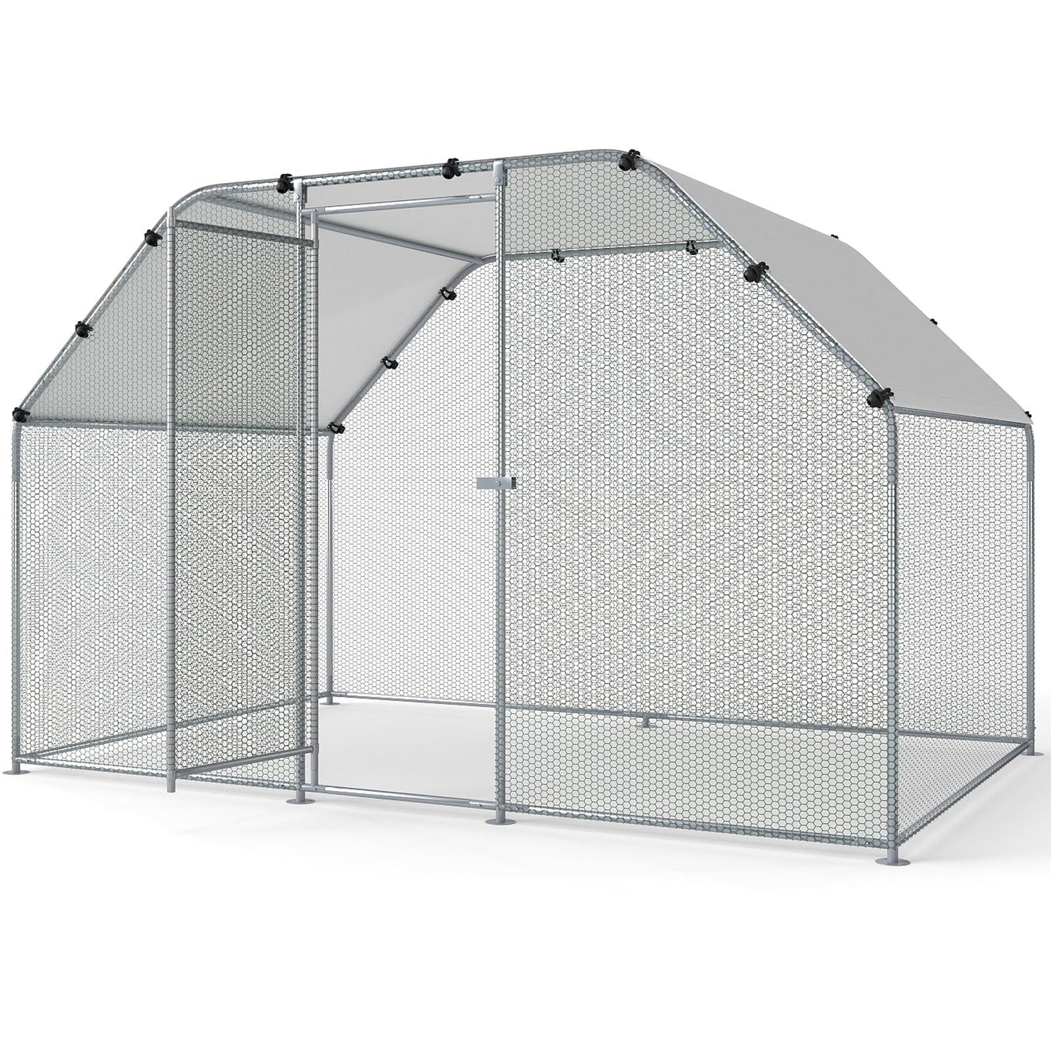 Large Metal Chicken Coop for 10-20 Chickens Chicken Run with Waterproof Cover