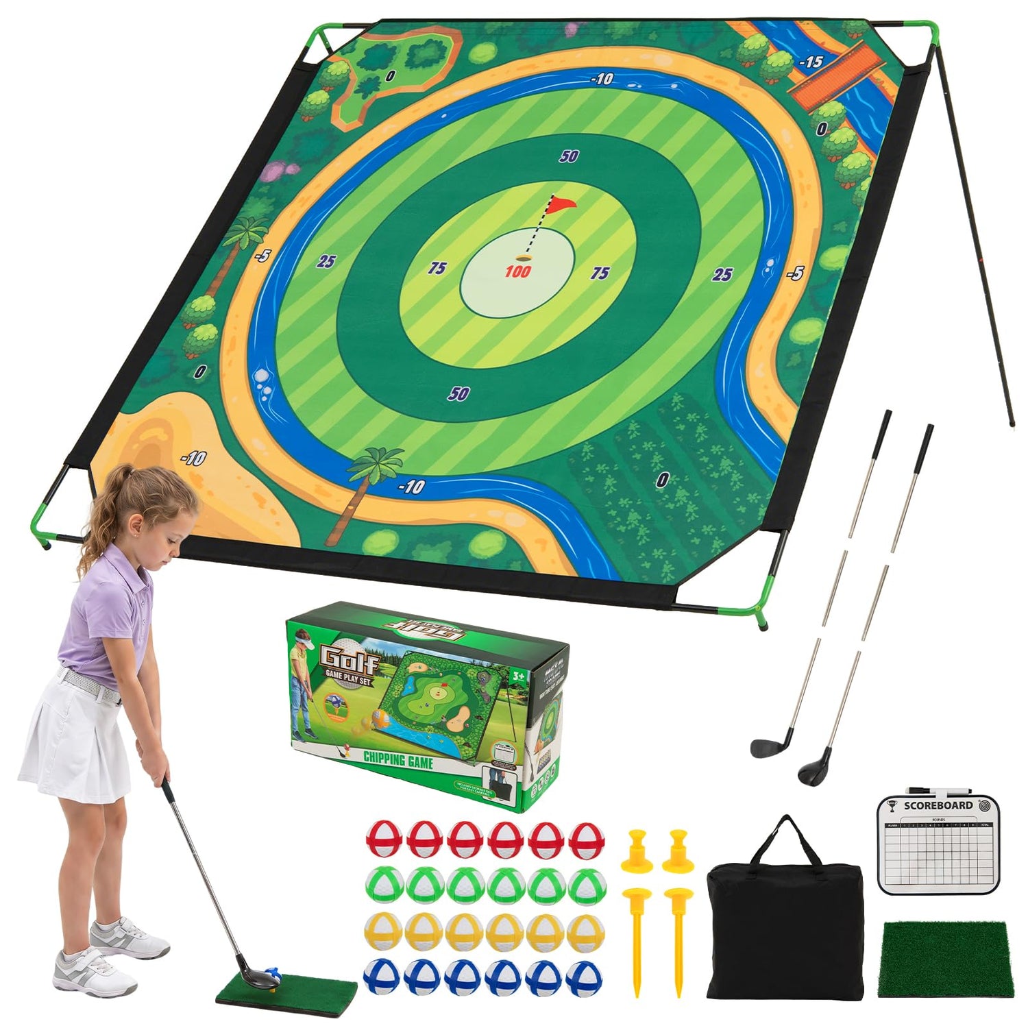 Large Golf Chipping Game Set for Adults & Kids