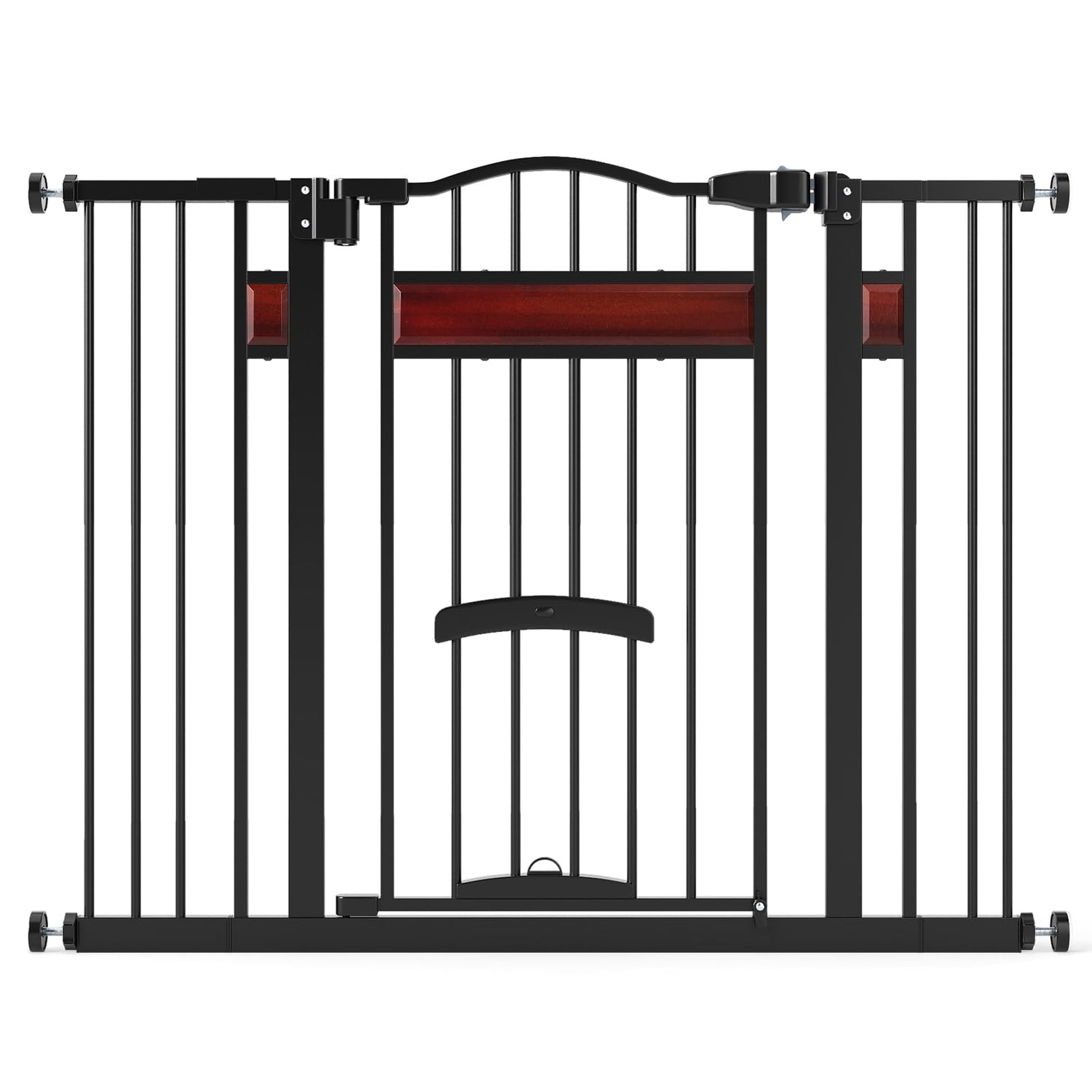 Extra Wide Walk Through Pet Gate with Small Door and 2 Extensions